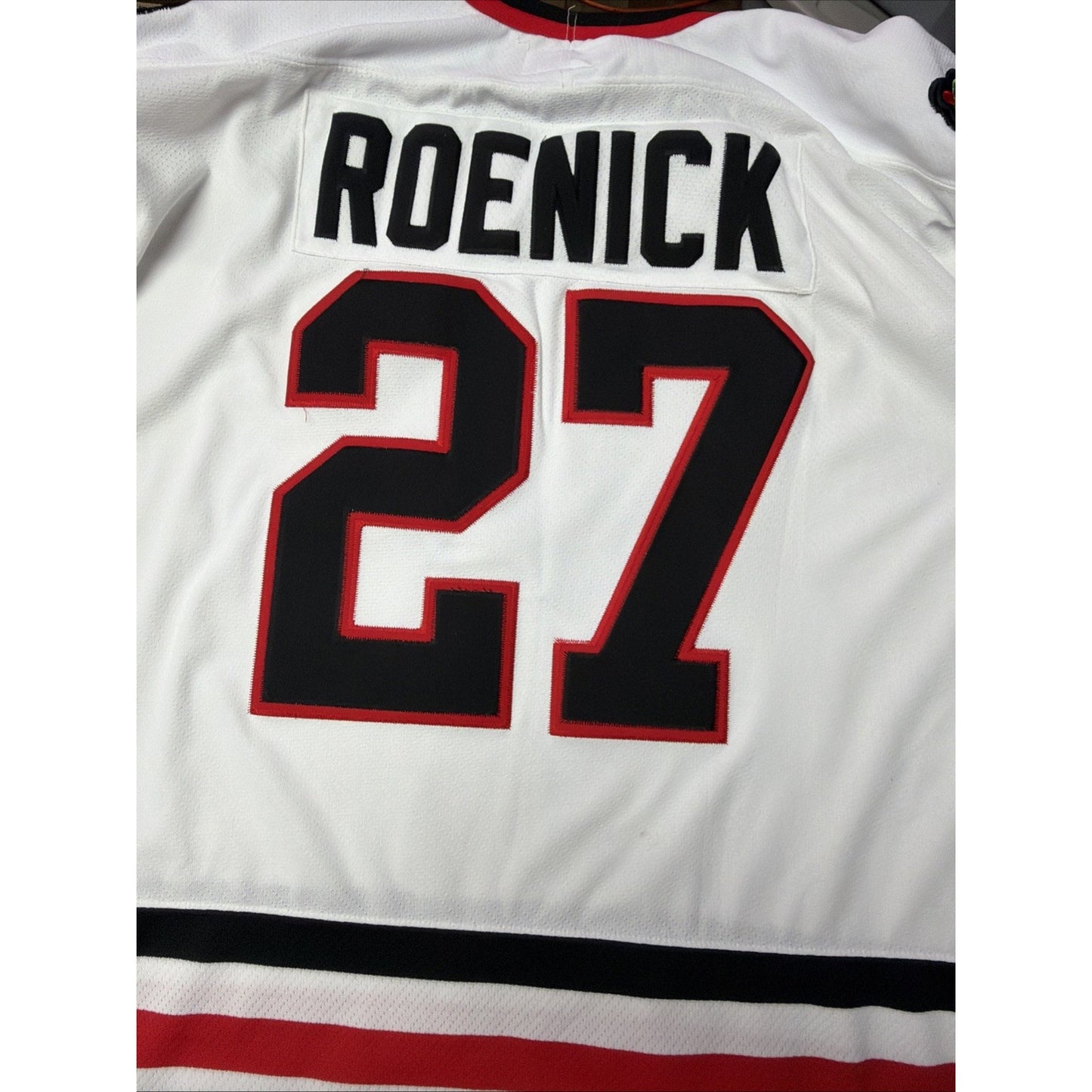 Vtg NHL Chicago Black Hawks Hockey Jeremy Roenick #27 Starter Jersey XXL As Is