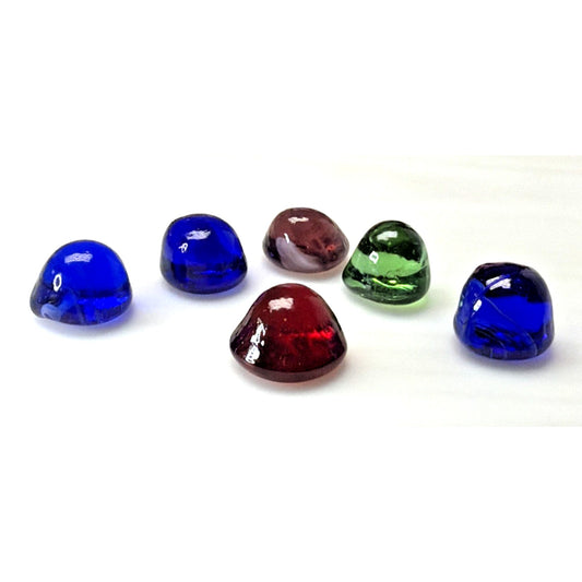 Vintage Lot of 6 Slag Swirl Marbles Cadmium Multicolor Irregular Shape As Is