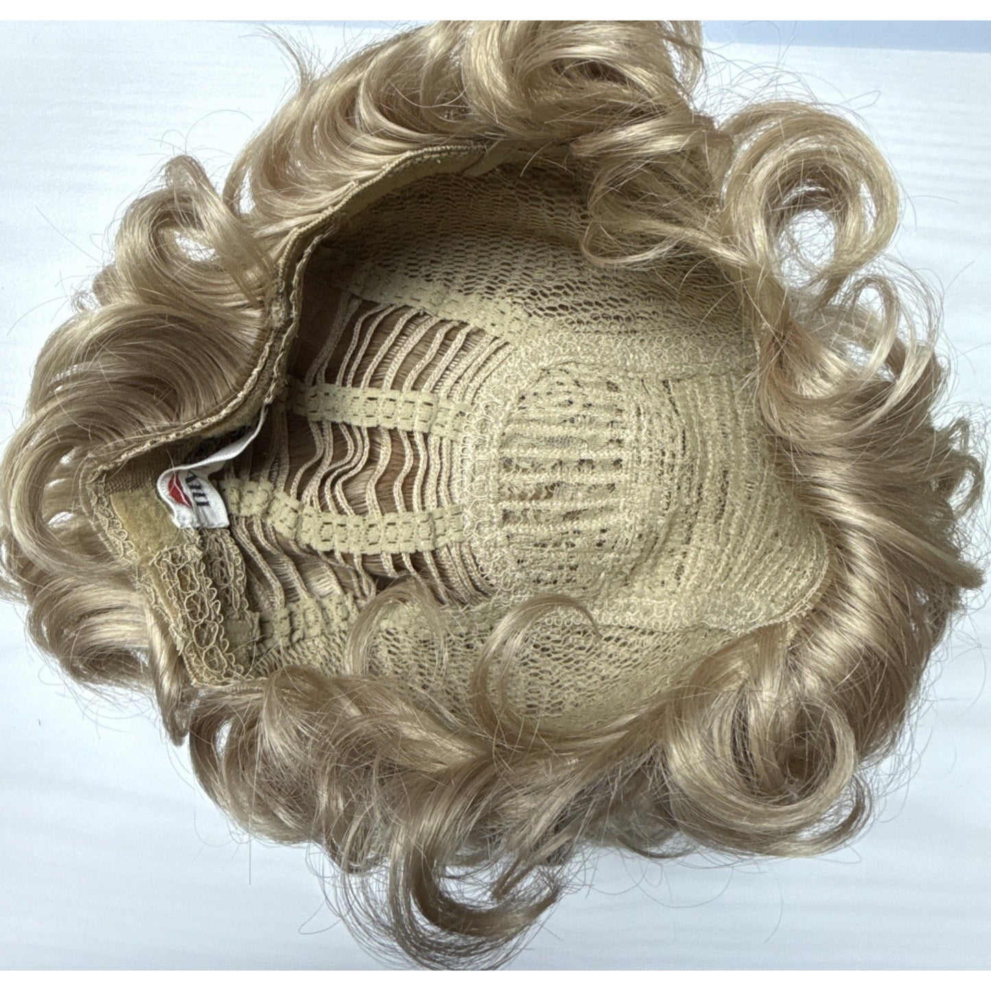Vintage Arlene Dahl Short Ash Blonde Wig Hair Piece Curls Original Box As-Is