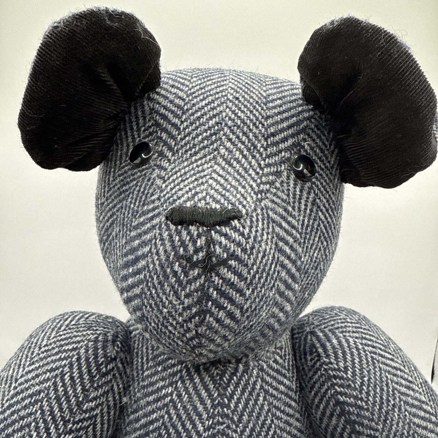 Handmade Tweed Teddy Bear Herringbone Jointed Corduroy Harris Read