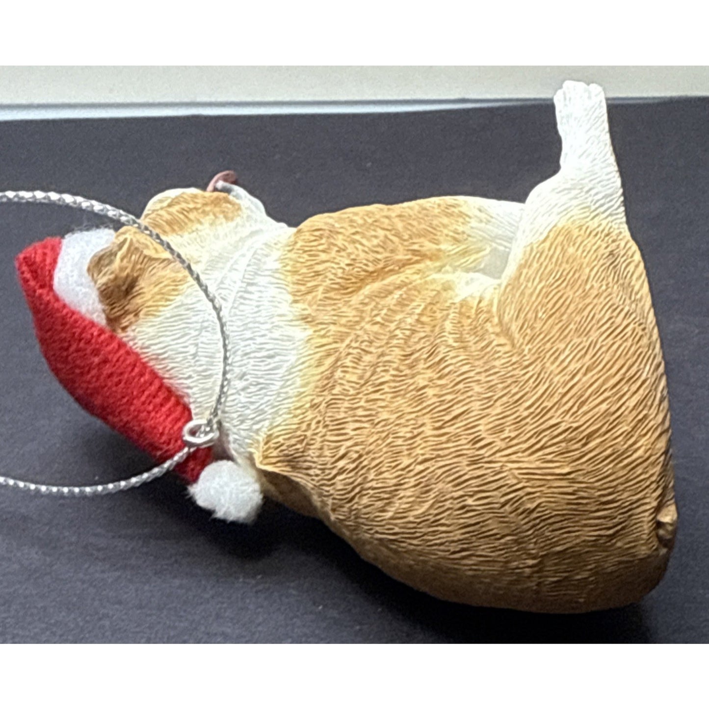 Vintage Sandicast Bulldog Puppy Dog Fawn Ornament Hat Box