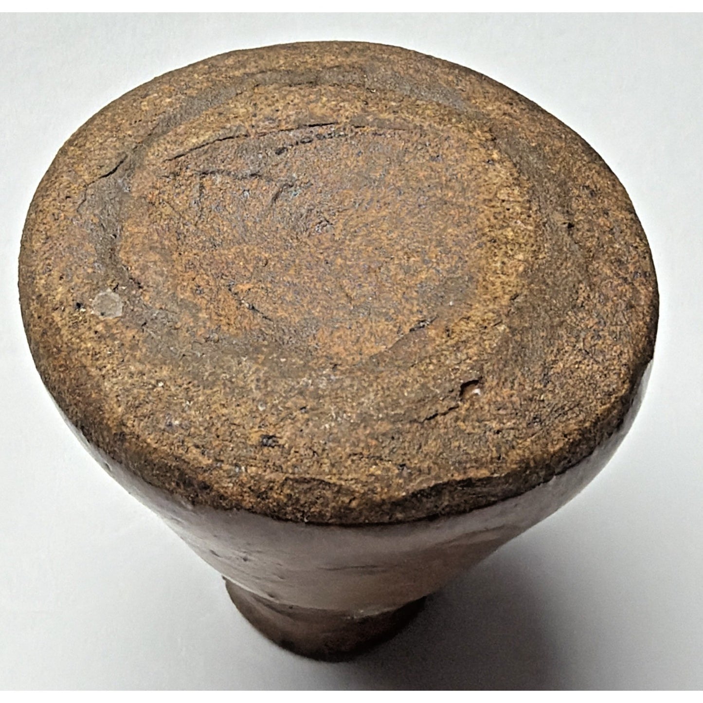 Primitive Stoneware Salt Glazed Cone Inkwell Brown Ink Bottle Vase
