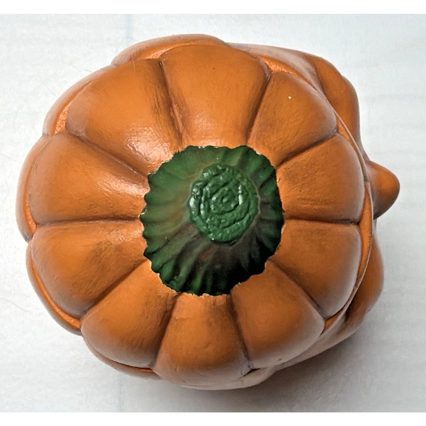 Vintage Anthropomorphic Pumpkin Face Ceramic Figurine Hand Painted Jar As Is