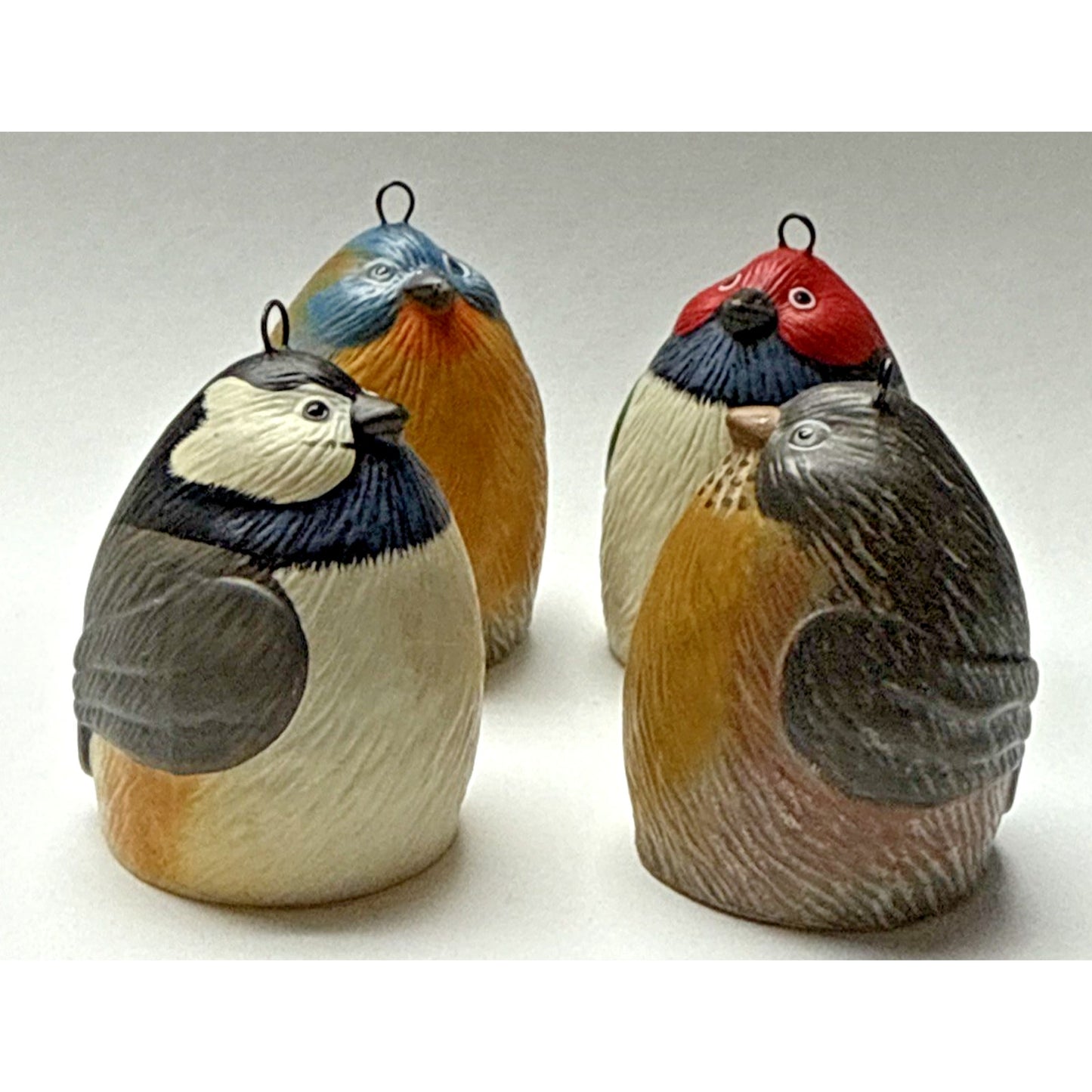 Vintage Lot of 4 Dept 56 Woodland Bird Egg Ornaments Bells