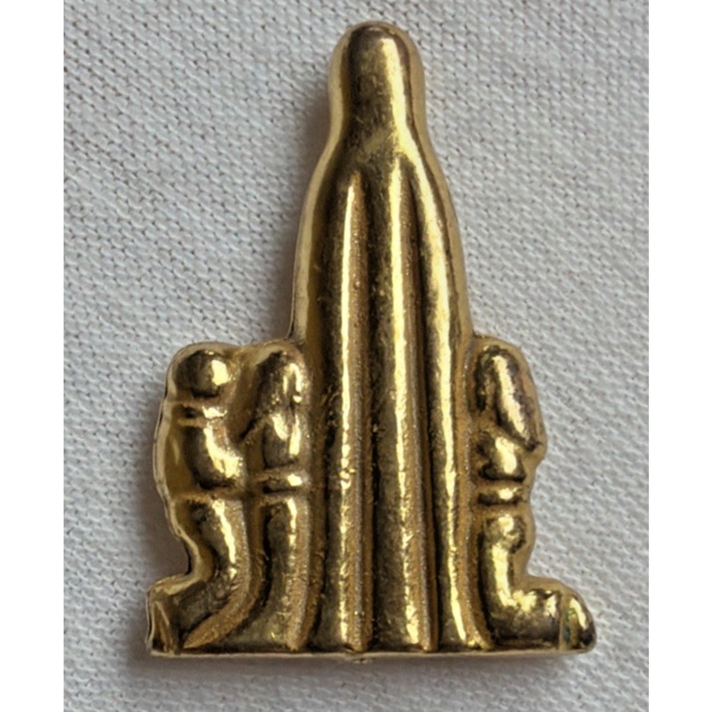 Vintage Catholic Pocket Shrine Our Lady of Fatima Blessed Gold Tone Metal