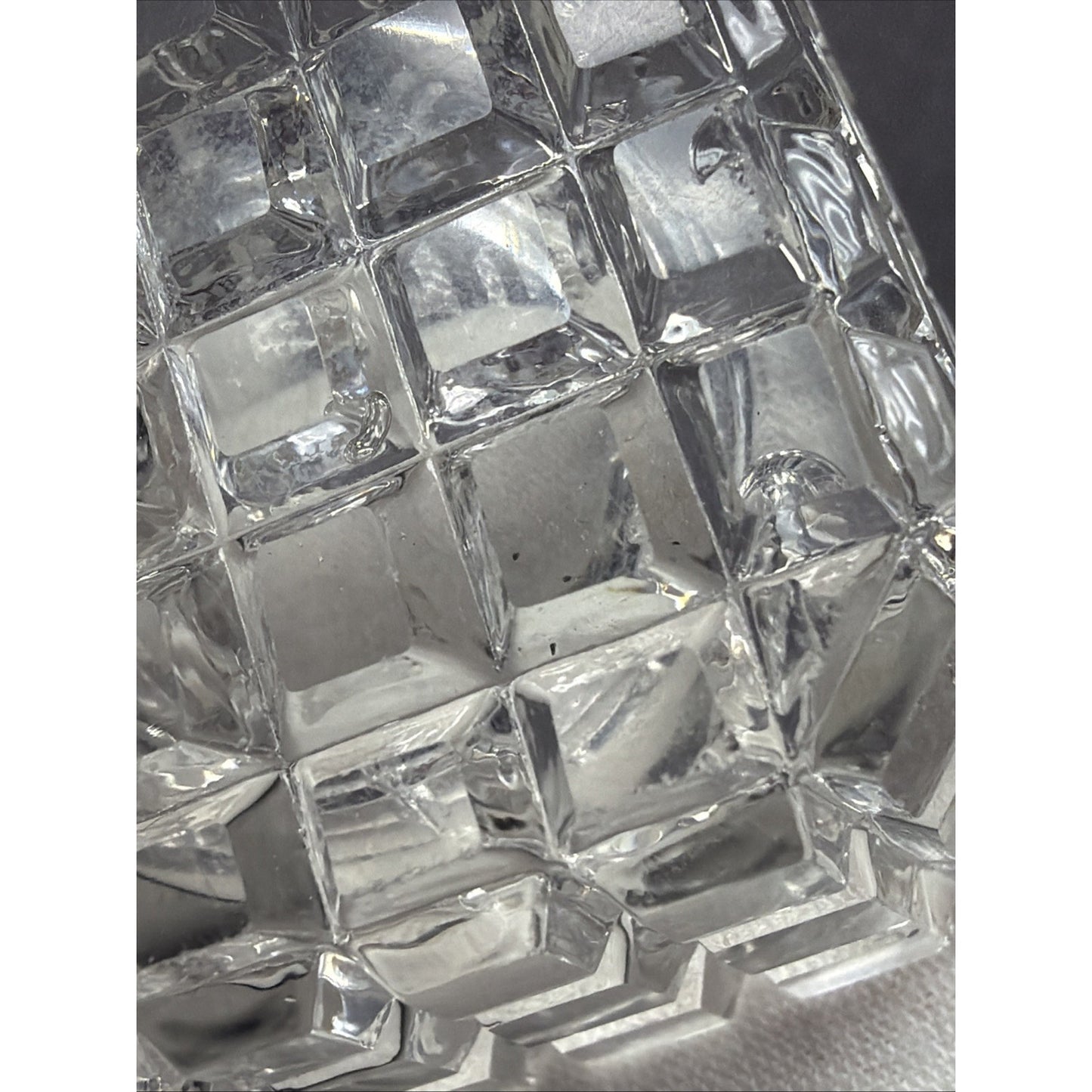 EAPG or ABP Lot of 6 Crystal Glass Square Open Salt Cellar Block Pattern As Is