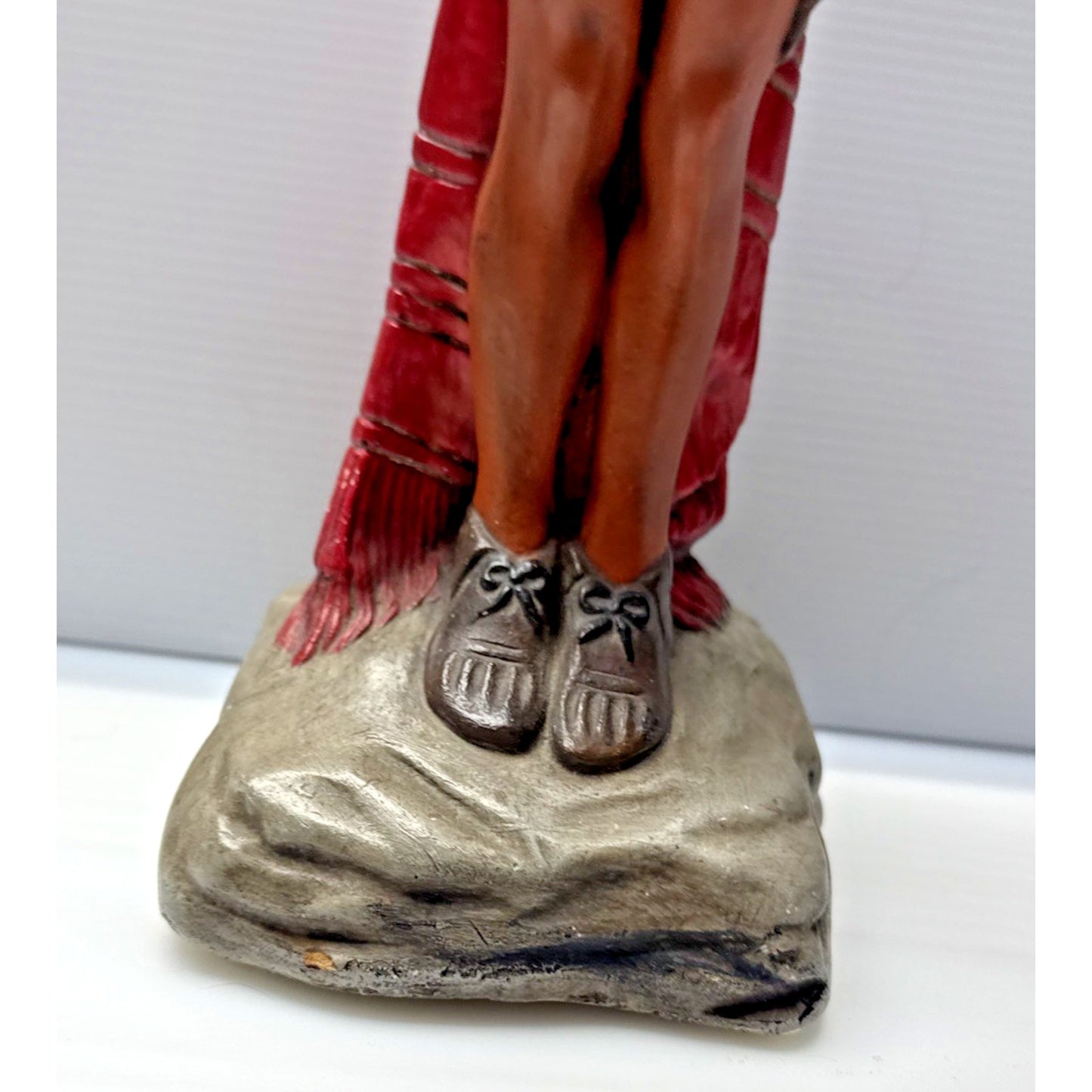 Vintage Native American Indian Chief Chalkware Cigar Store Statue Hand Painted