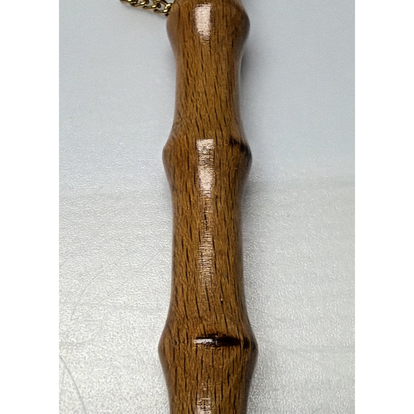 Vintage Poodle Dog Head Shoe Horn Bamboo Wood Chain Lucite Resin Plastic Metal