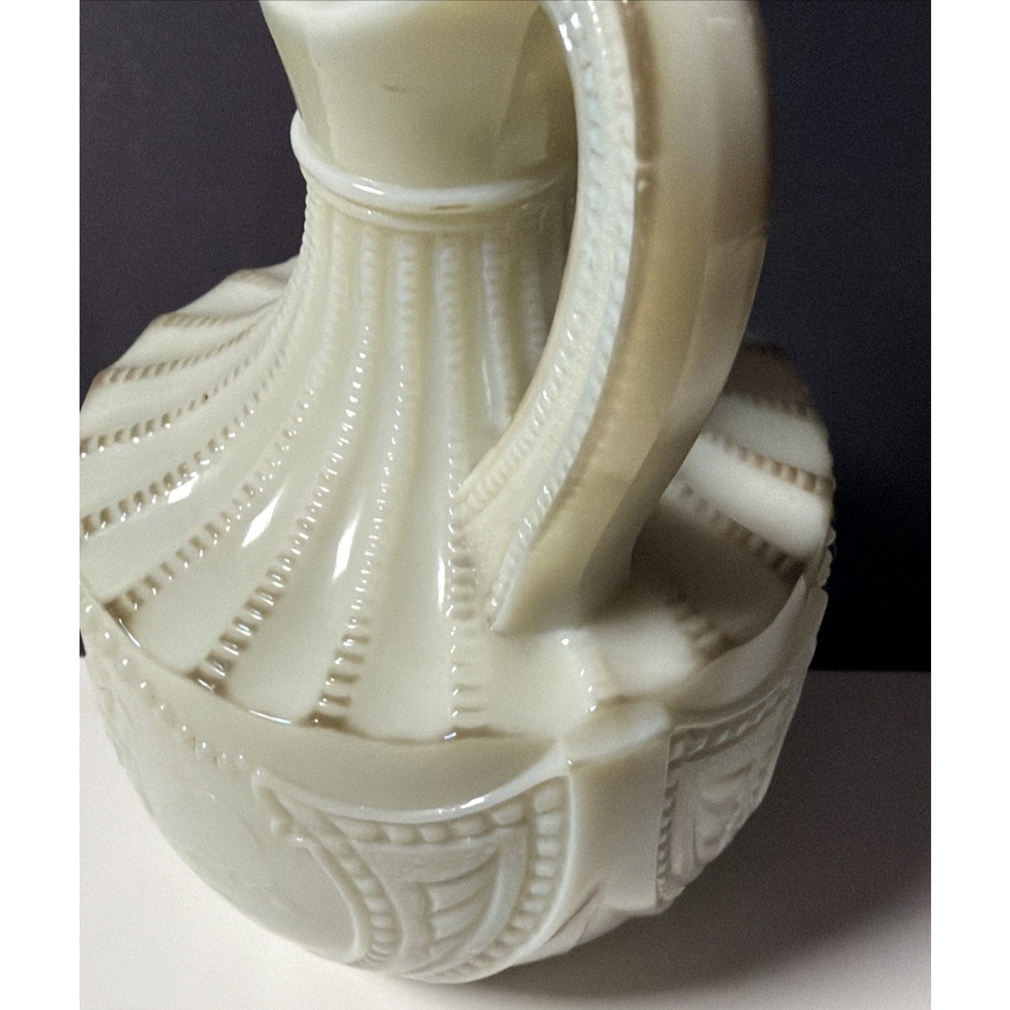 EAPG National Northwood Glass Iris Wild Bouquet Custard Uranium Cruet No Stopper