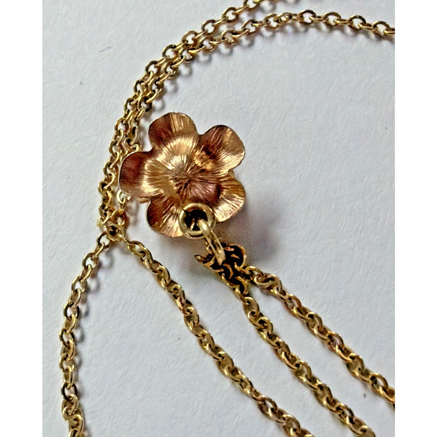 Vintage Krementz Rose Yellow Gold Overlay Rose Rosebud Pendant Necklace