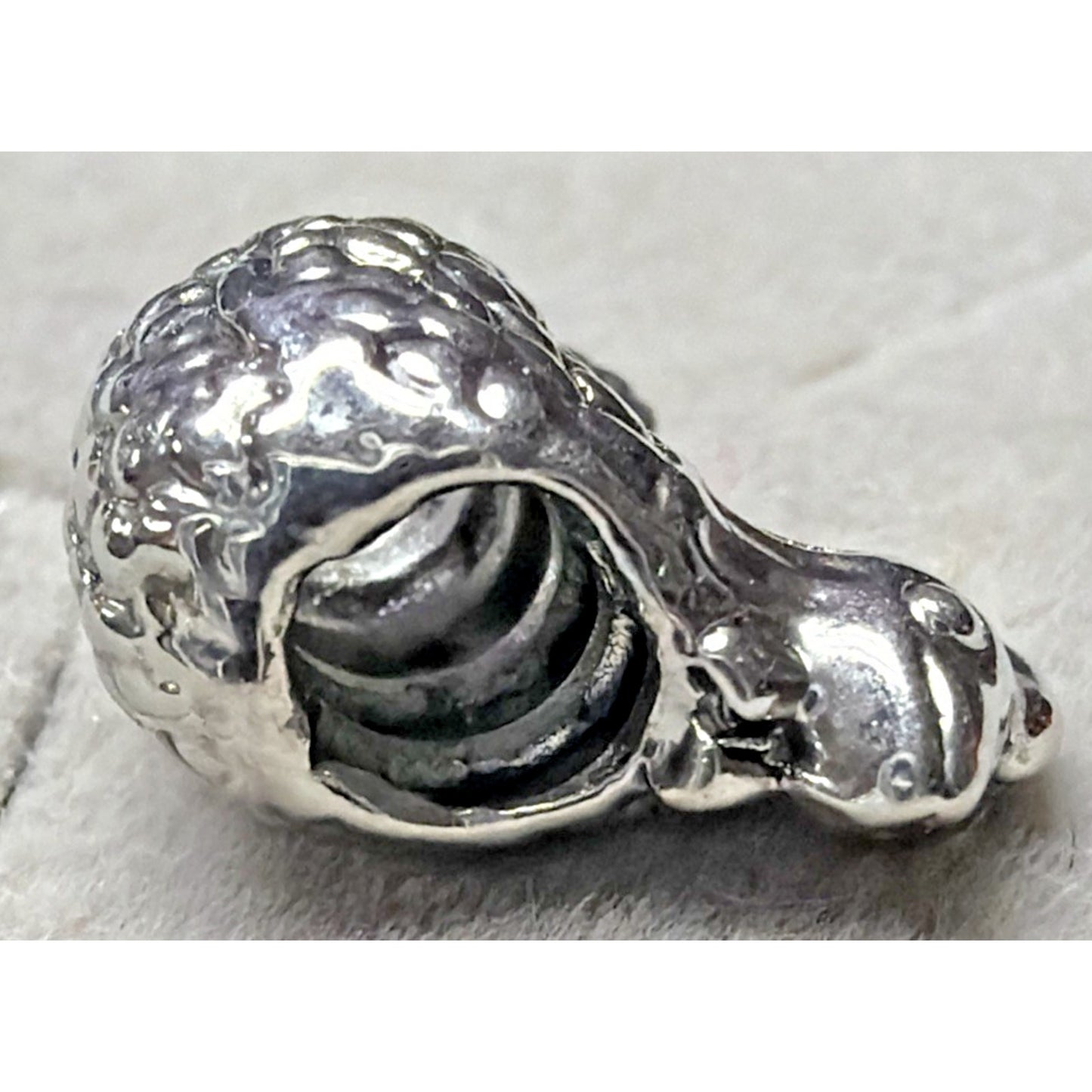 Vintage Sterling Silver Rooster Hen Chicken Bead Charm