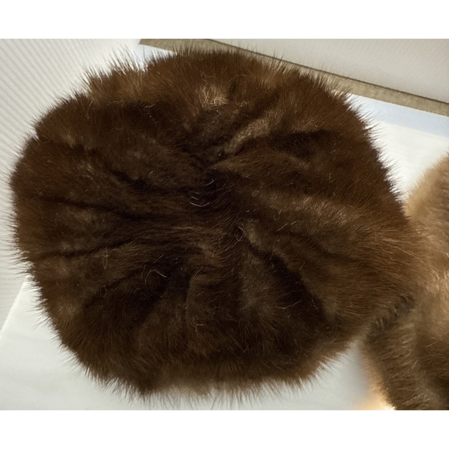 Lot of 2 Fur Hats Precious Furs Marche Brentshire Brown Pillbox As-Is