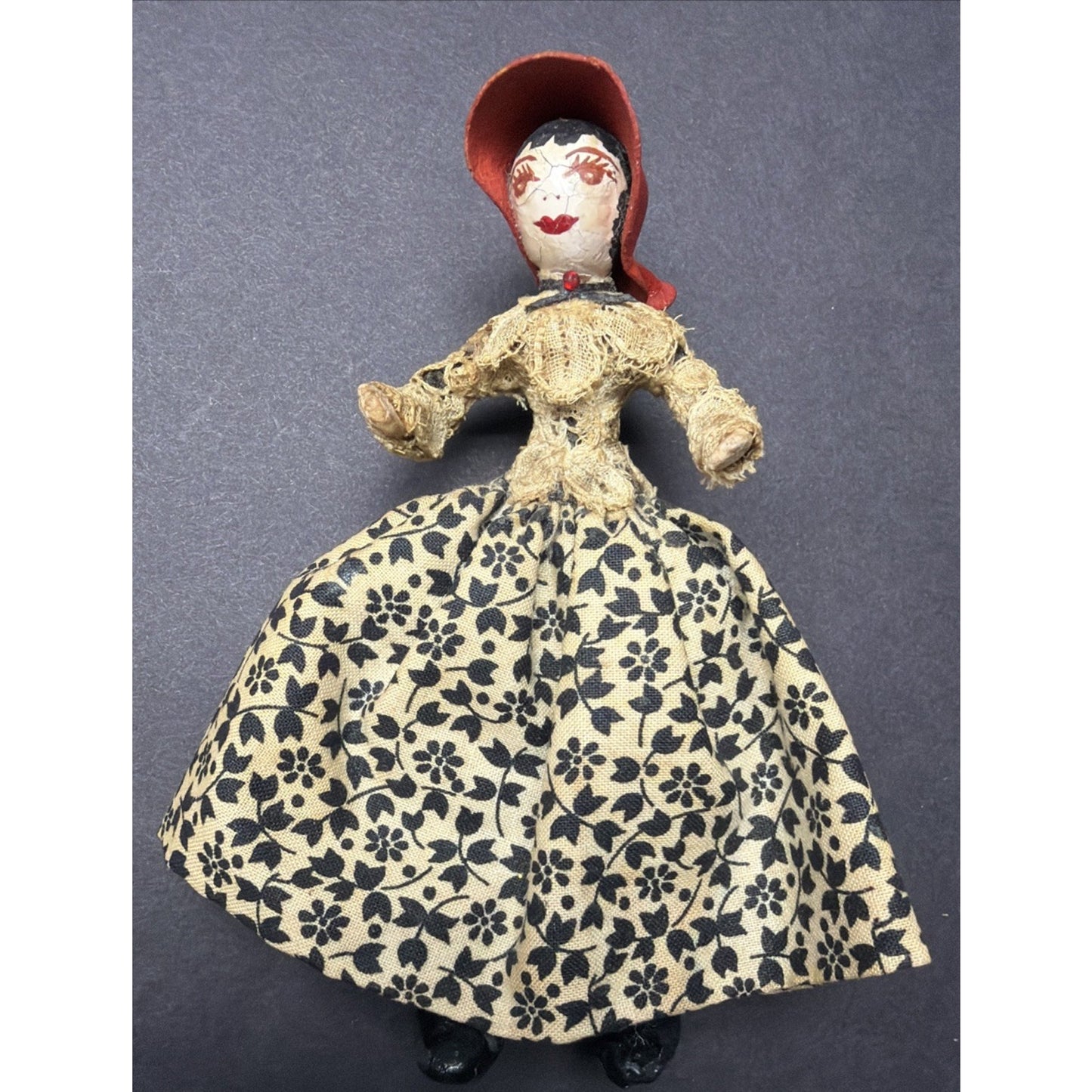Old Lot of 2 Artist Anna Laura Dolls Women Dresses Hats Victorian As Is Damage