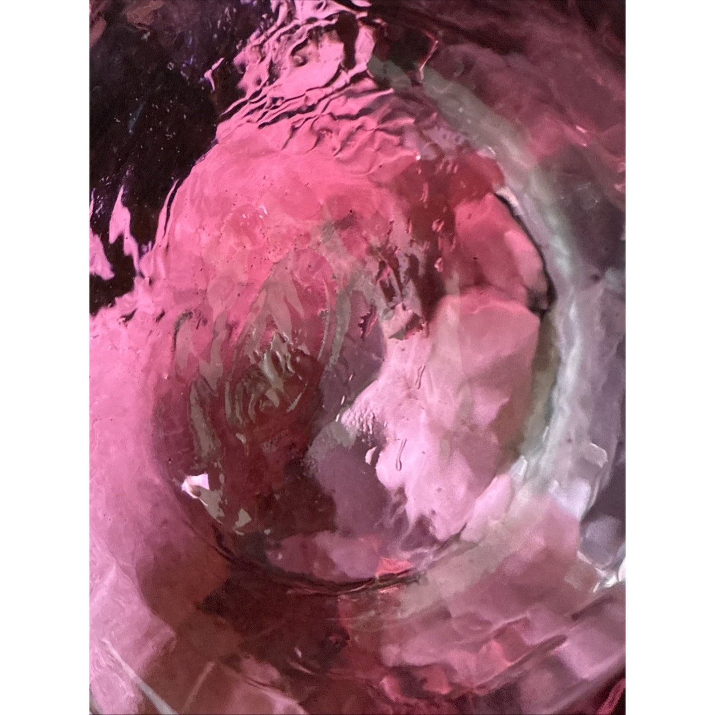 Vintage Fenton Glass Cranberry Embossed Fern #7235 Crimped Hat Vase