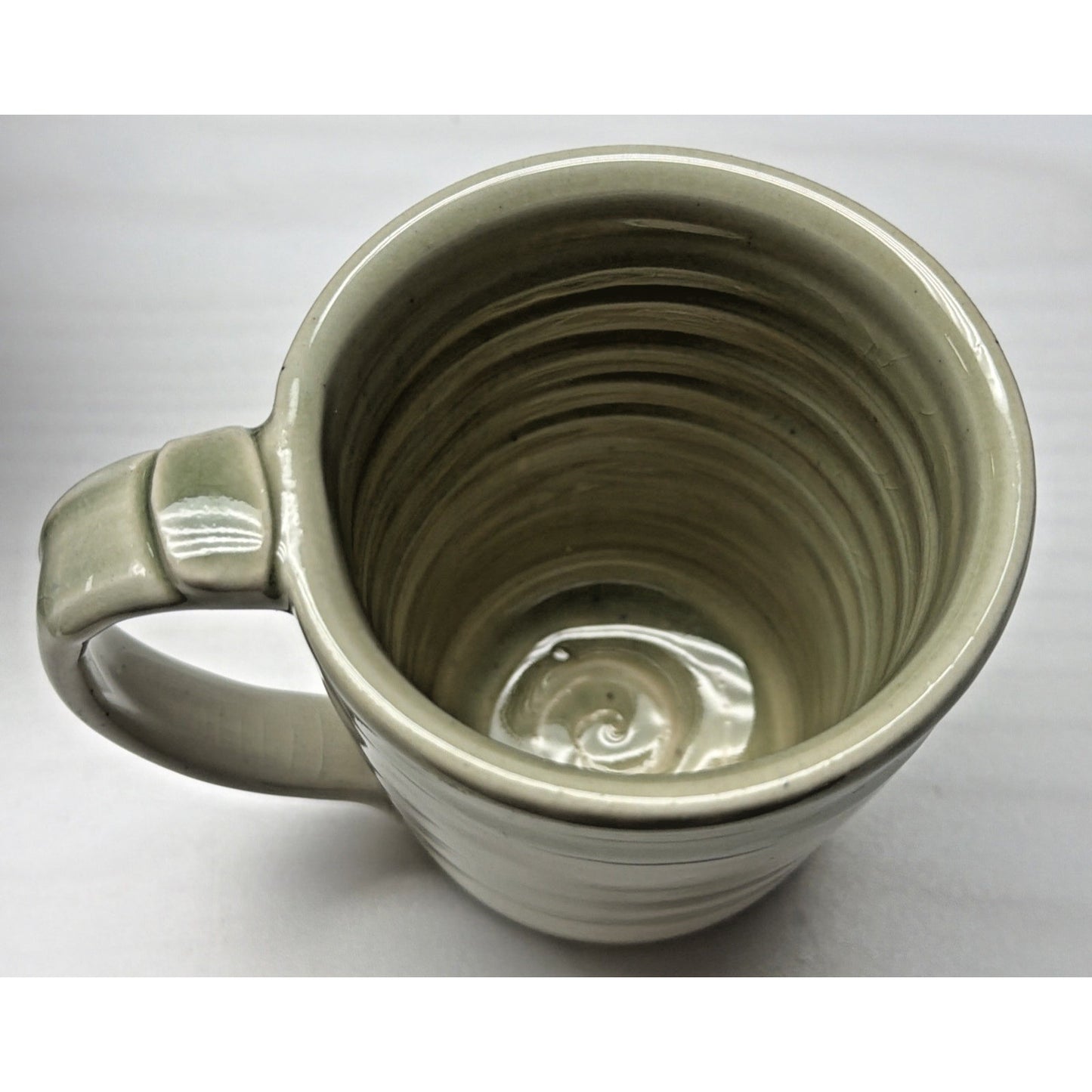 Vtg Studio Art Pottery Mug Drawn Tufted Titmouse Bird Glazed Stoneware Signed