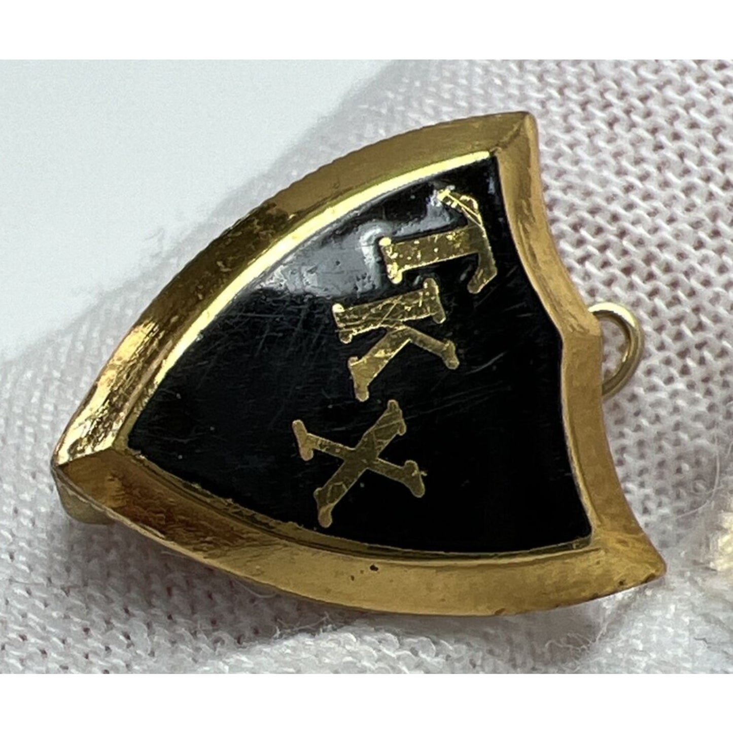 Vtg Gold Tone Black Enamel Tau Kappa Chi Epsilon Concordia Fraternity TKX Pin