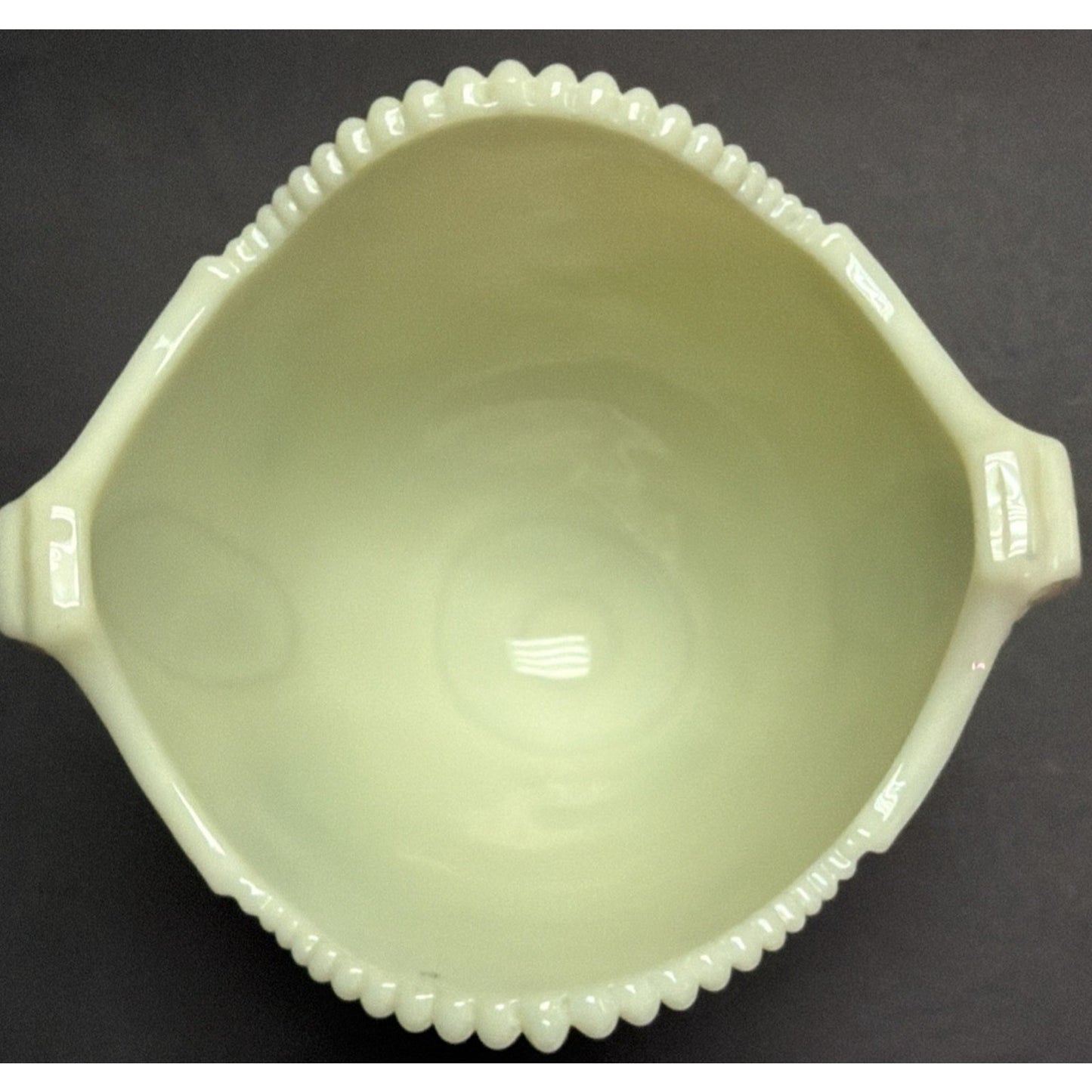 EAPG National Northwood Glass Iris Wild Bouquet Custard Spooner Spill Uranium
