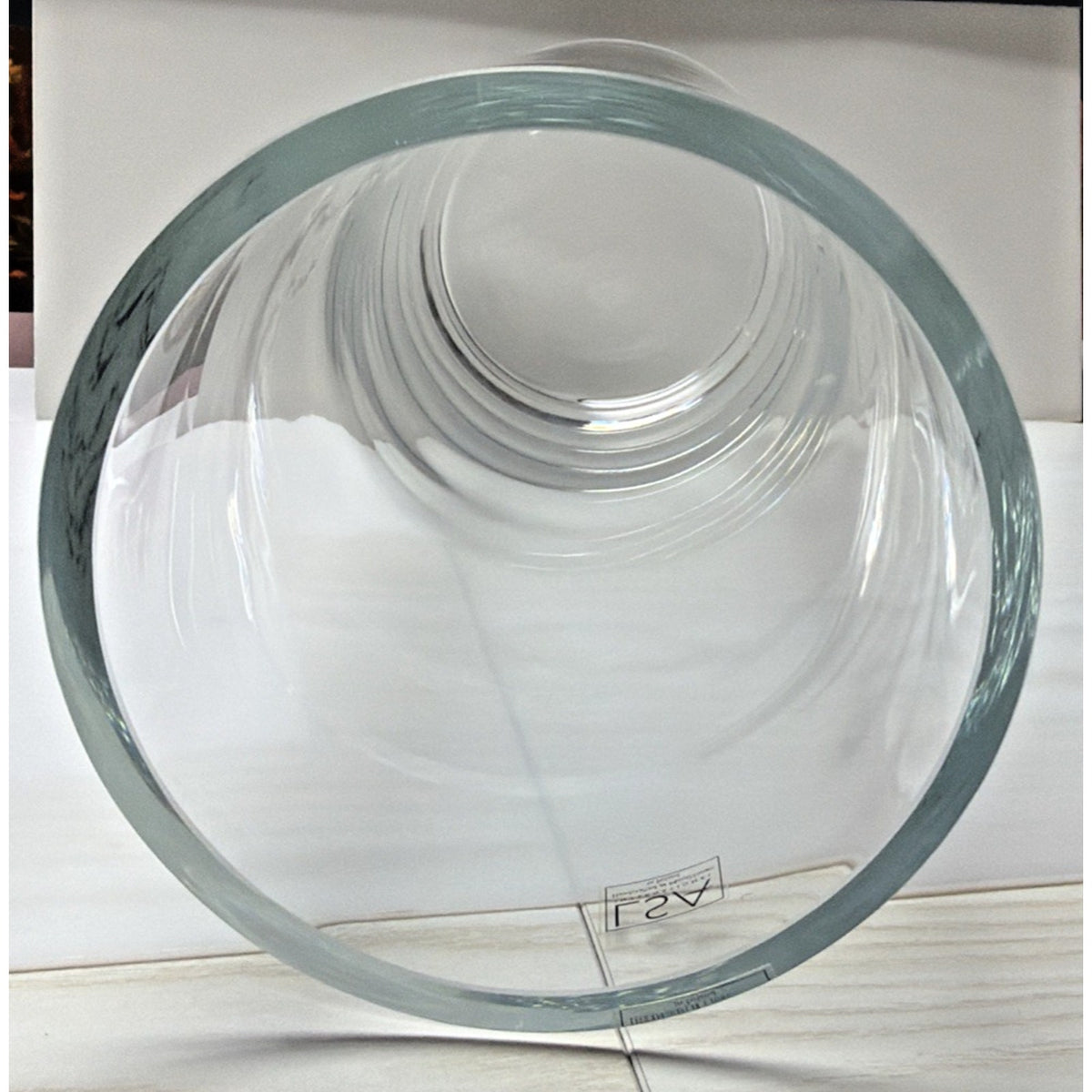 LSA International Mouth Blown Column Vase Large Clear Cylinder Holder As Is