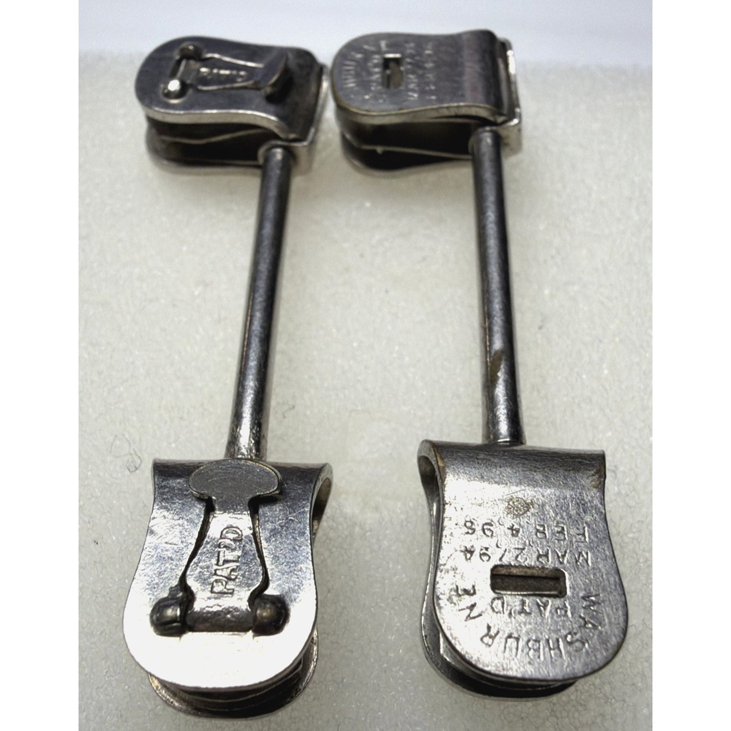 Vintage Lot Of 2 Washburne Cuff Holders Links Magician Cheating Patented