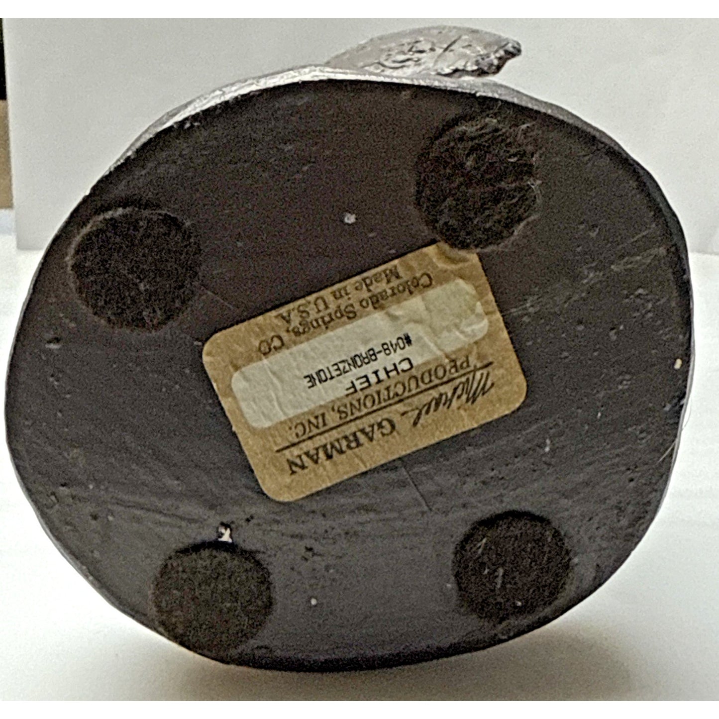 Vintage Michael Garman Sculpture 048 Bronzetone Chief Native Signed As Is