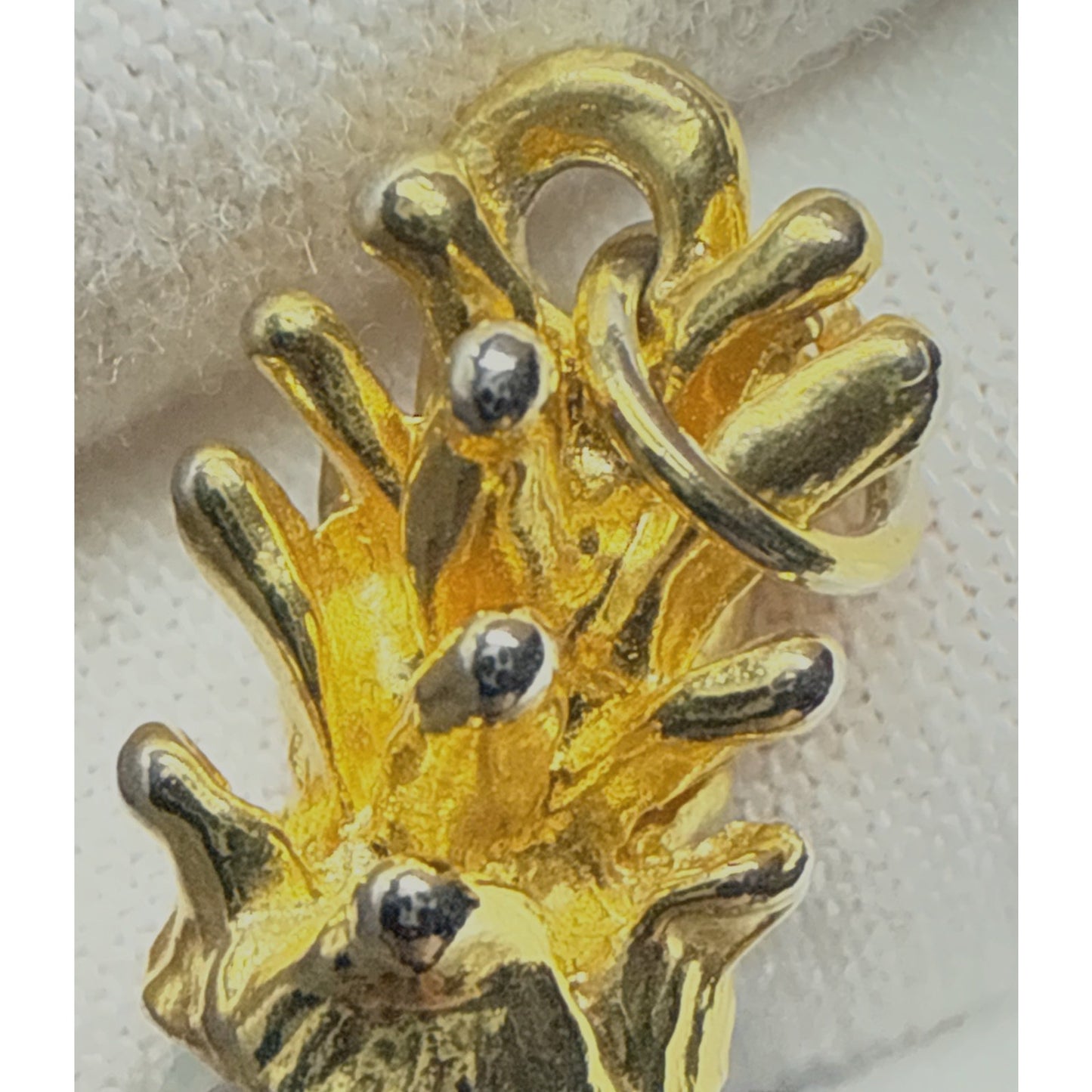 Vintage Set Faceted Crystal Pineapple Earrings and Pendant Charm As Is