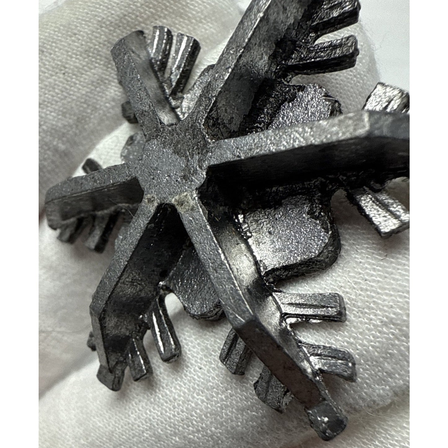 Vintage Lot of 4 Metzke Pewter Snowflake Taper Candle Holders