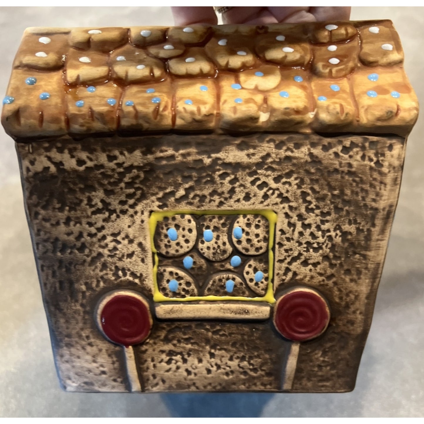 Vintage Christmas Mogi Nagoya Folk Art Gingerbread House Cookie Jar Elf Japan