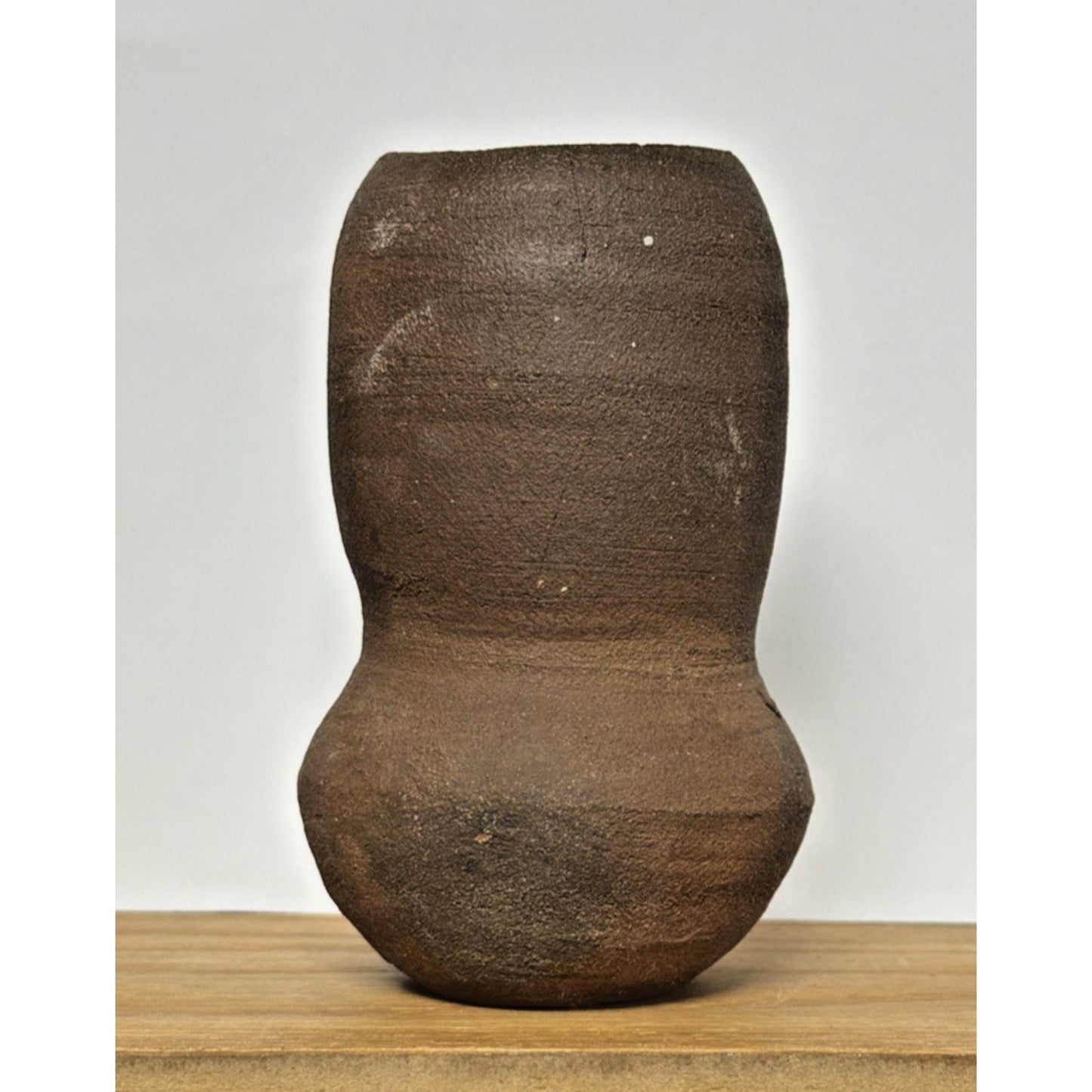 Old Japanese Bizen Pottery Earth Wood Fired Glazed Double Gourd Vase Read