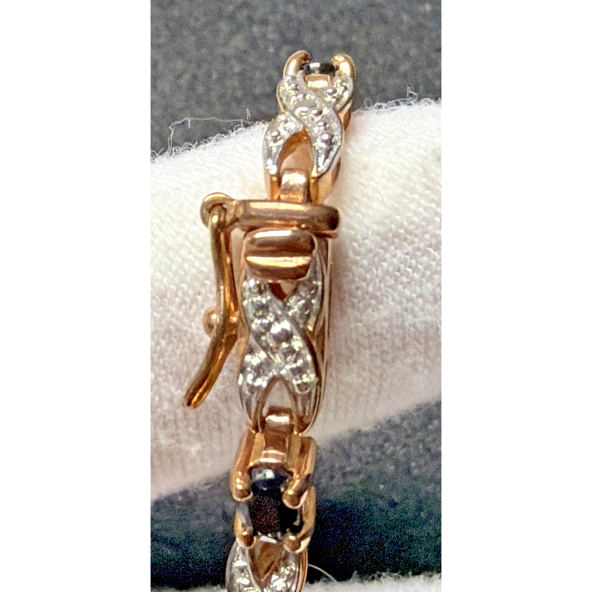 Sterling Silver Rose Gold Vermeil Sapphire Diamond Tennis Bracelet Eternity Read