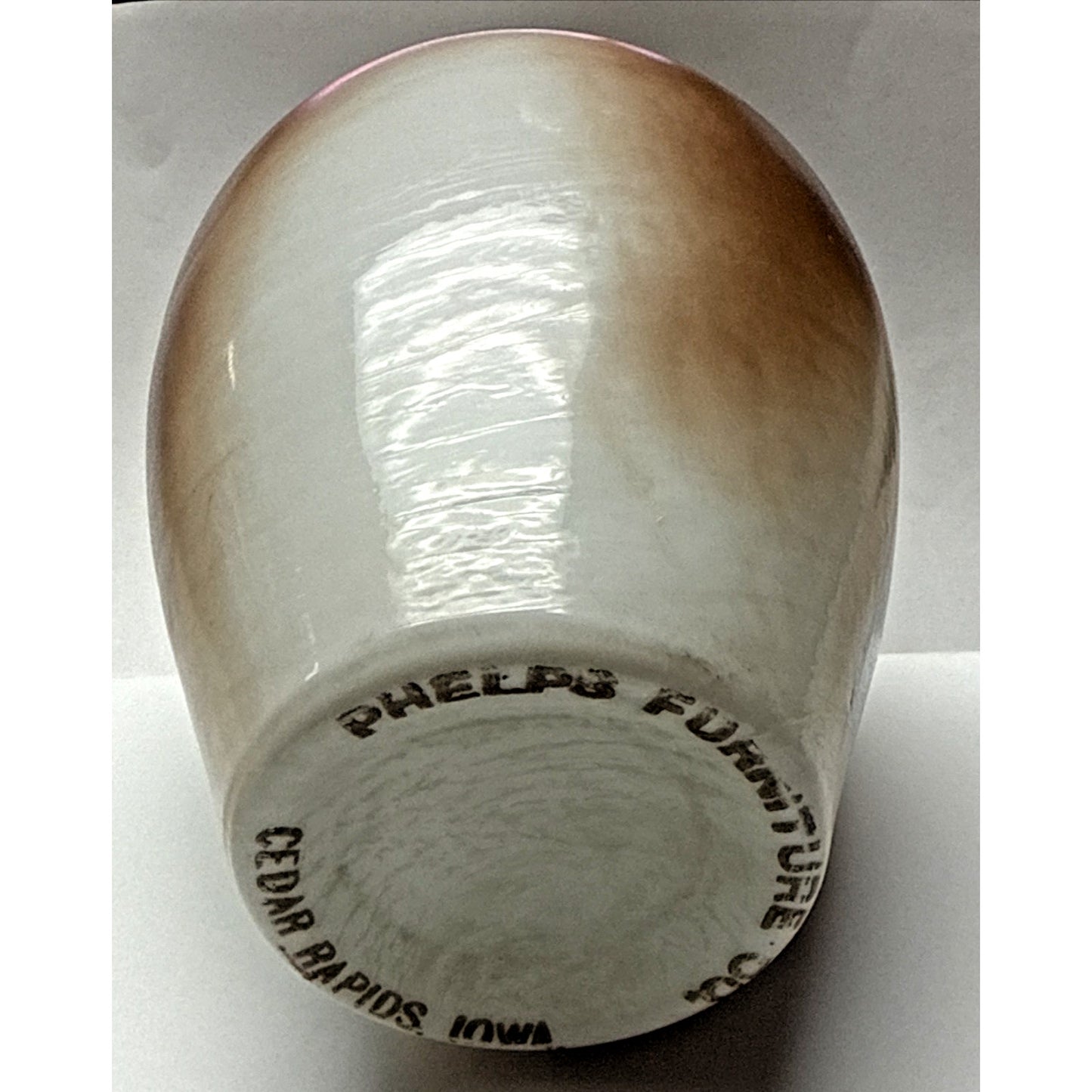 EAPG Victorian Fostoria Opaque Milk Glass Hand Paint Green Rose Bulb Vase As-Is