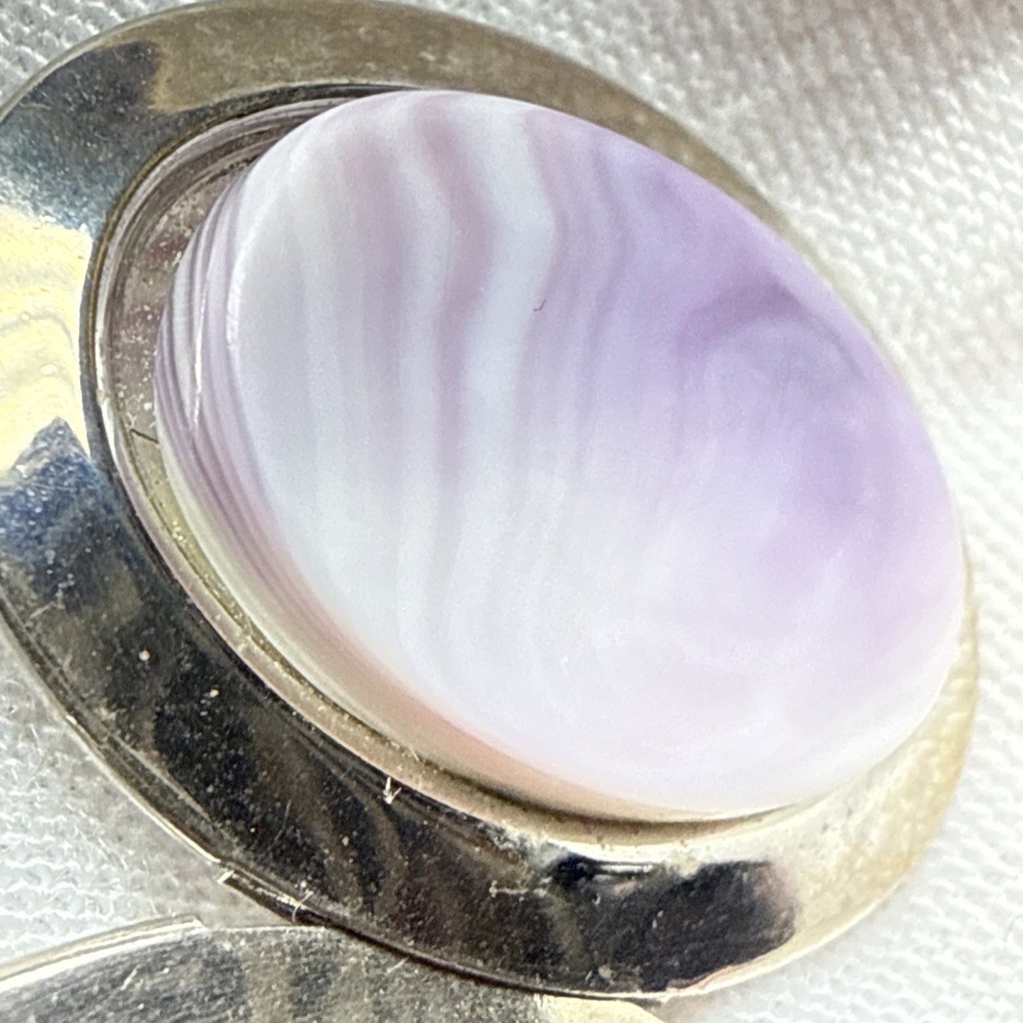 Vintage Purple Amethyst Stone Pendant Locket Silver Tone As Is