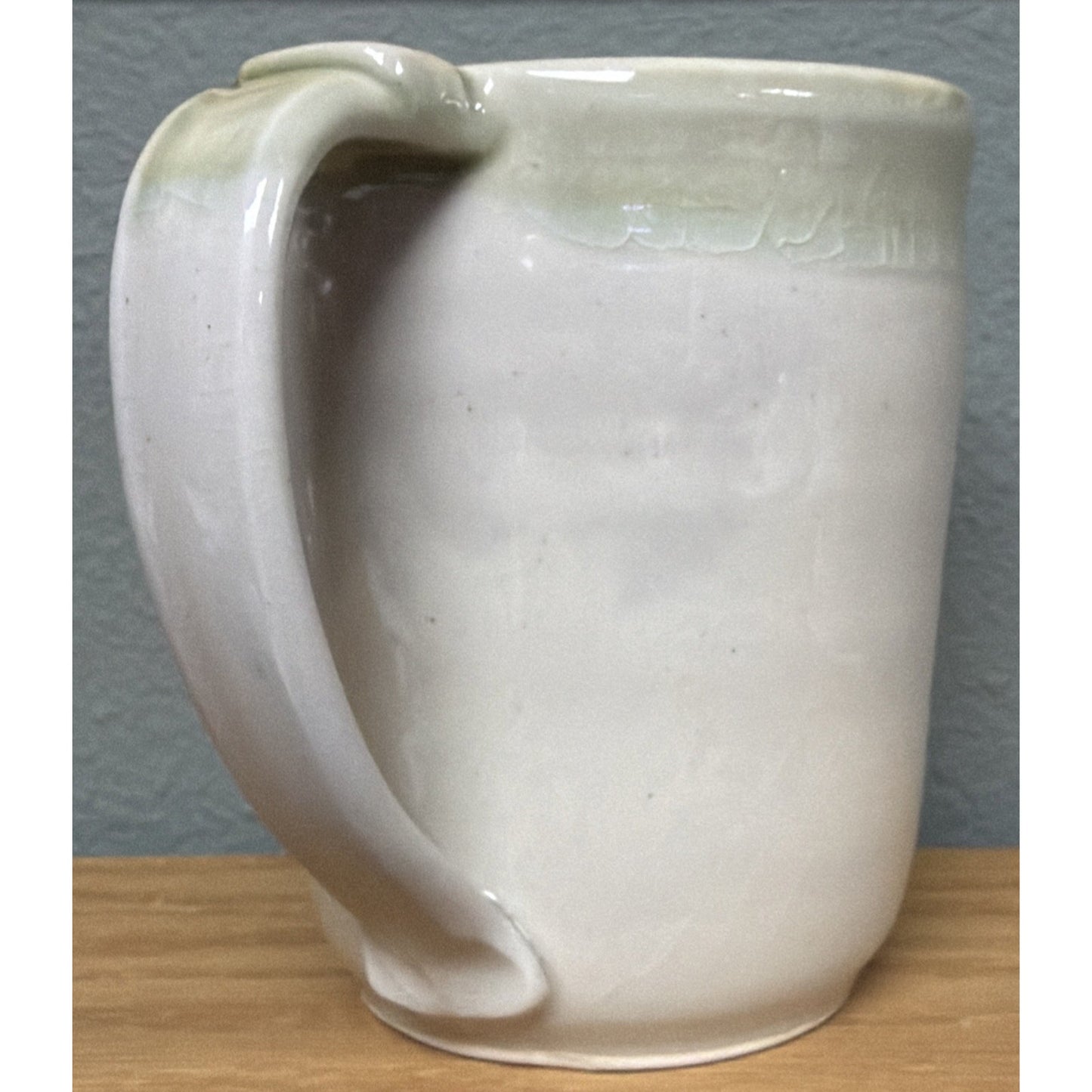 Vtg Studio Art Pottery Mug Drawn Tufted Titmouse Bird Glazed Stoneware Signed