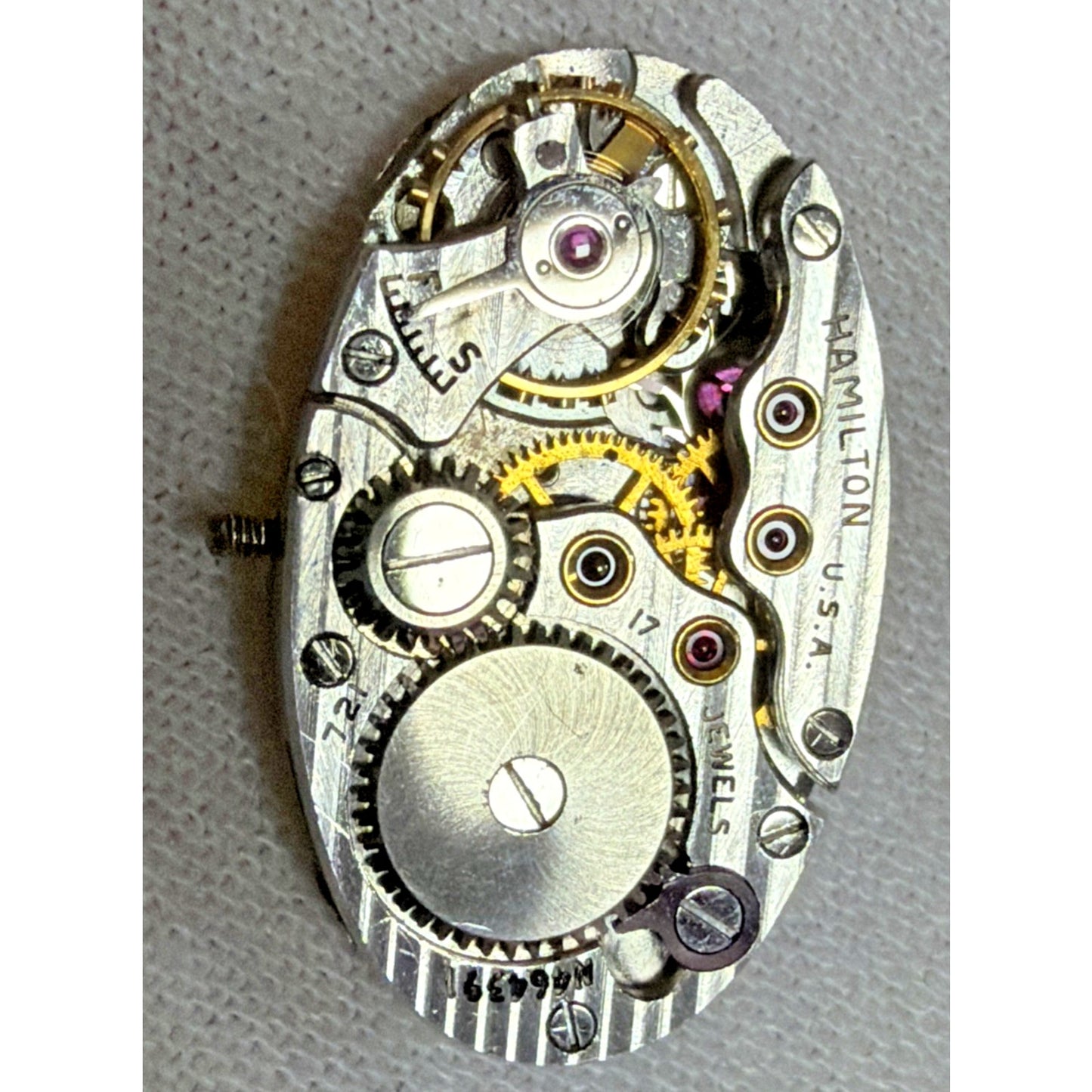 Old S&W Hamilton 14k Gold Filled 17 Jewel Wrist Watch Speidel Stretch Band As Is