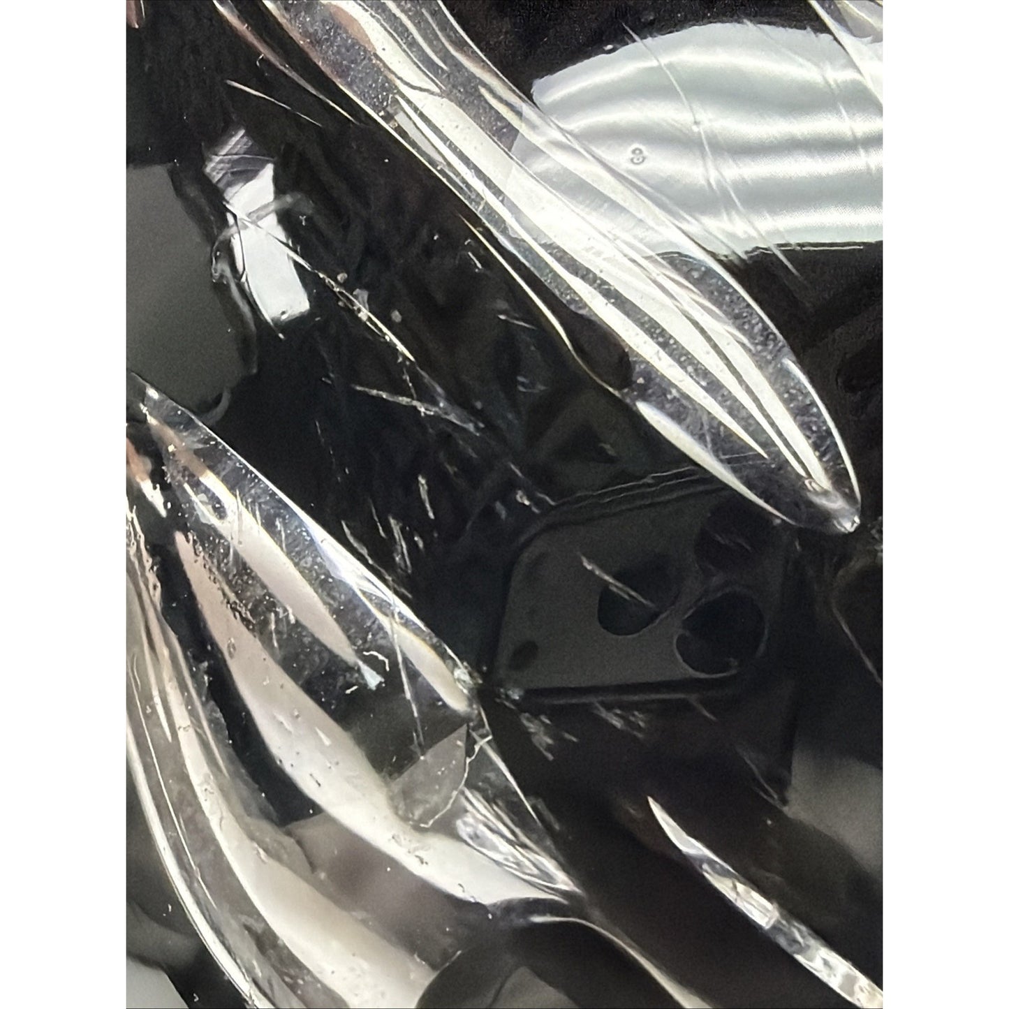 MCM Blown Art Glass Vase Black Drip Abstract Bulb Teardrop Onion