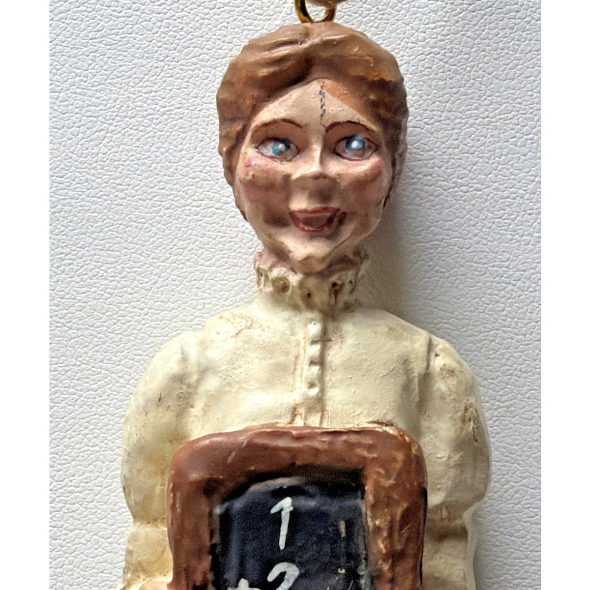 Folk Art Kurt S Adler Teacher Chalk Board Figurine Apple Christmas Ornament