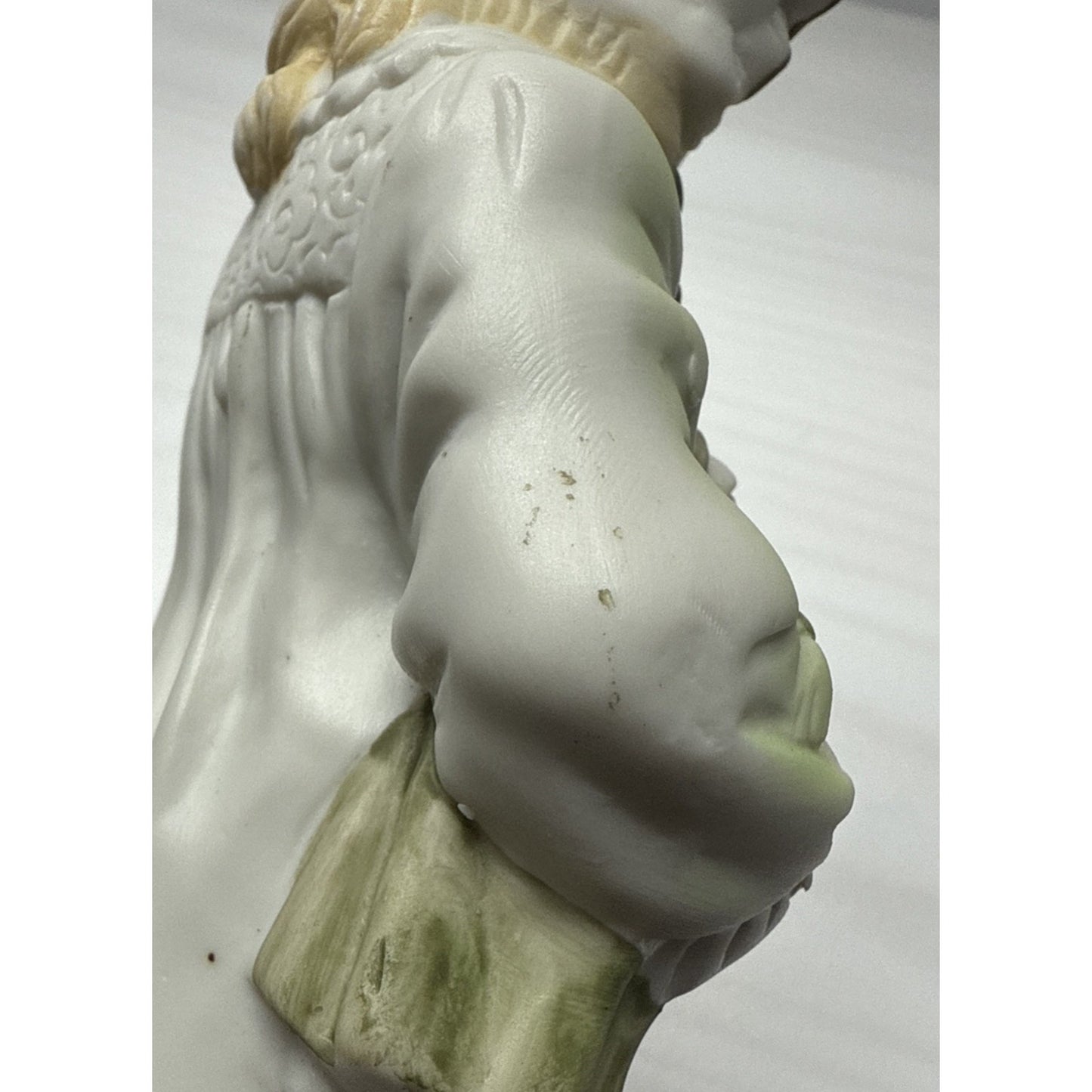 Vtg Pair Germany Bisque Porcelain Figurines Good Night Morning Boy Girl Puppy