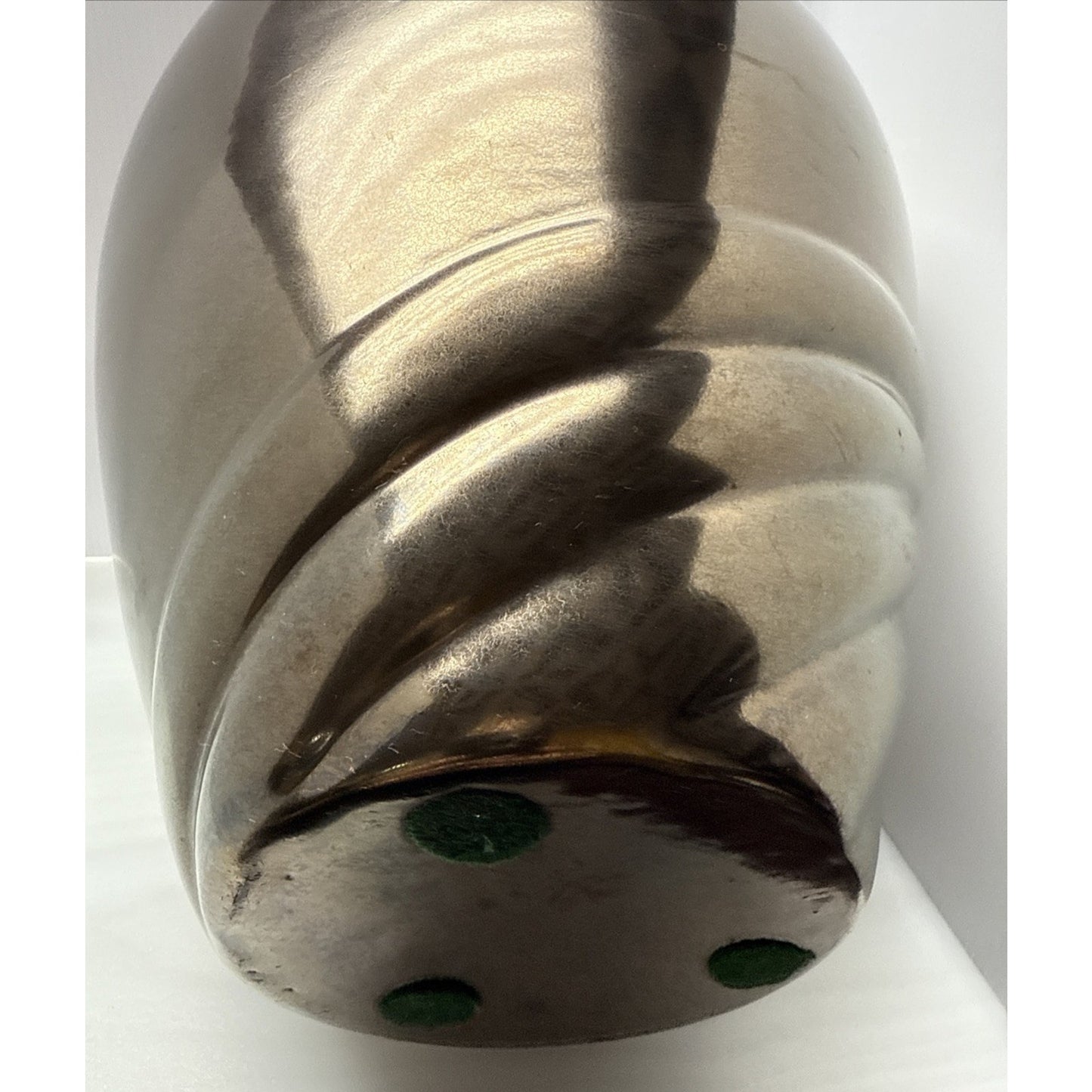 Vtg Haeger Pottery Metallic Bronze Vase Planter Pot Large Abstract Swirl 12 inch