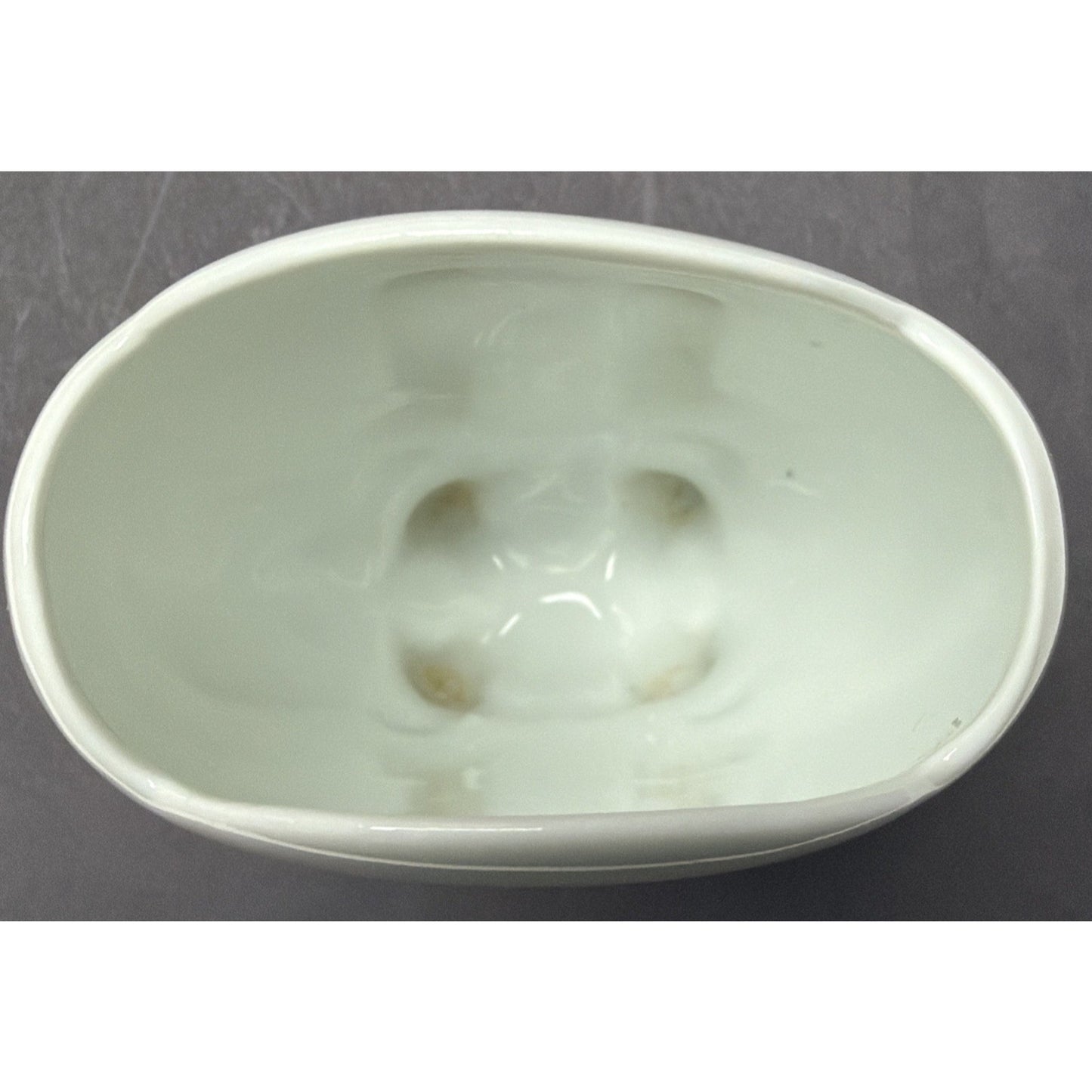 Vintage PM Bavaria Germany White Porcelain Vase Spooner Embossed Scalloped