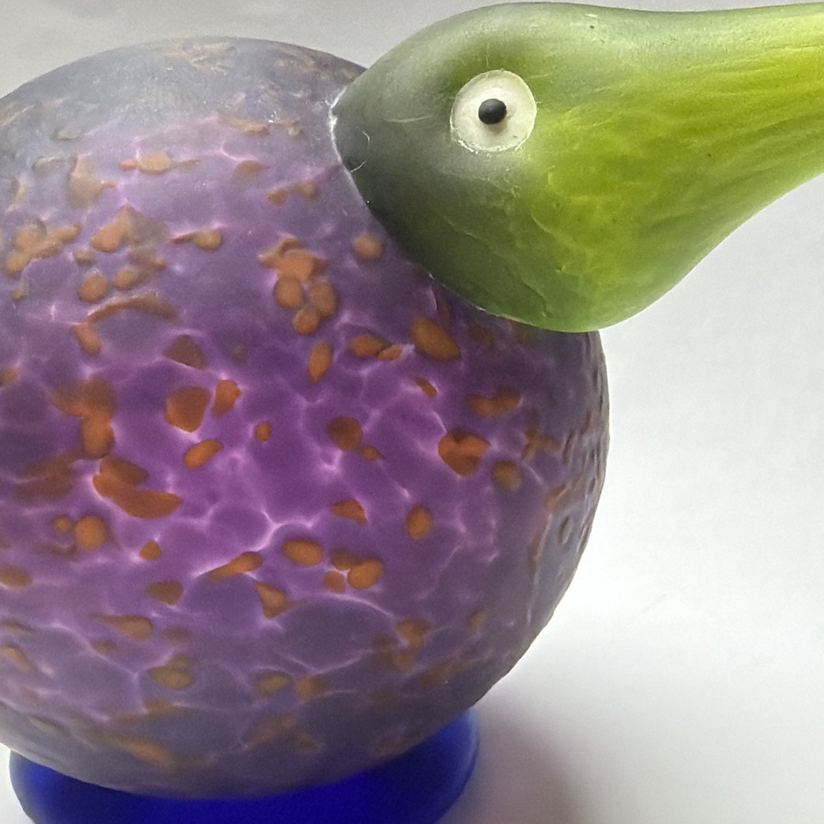 Vintage Signed Glasstudio Studio Line Borowski Bird Kiwi Art Glass Paperweight