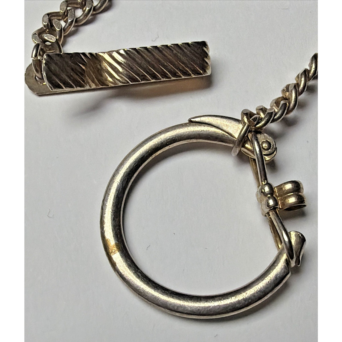 Vintage Pocket Watch Chain Clip Money Watch Holder Cuban Link As Is