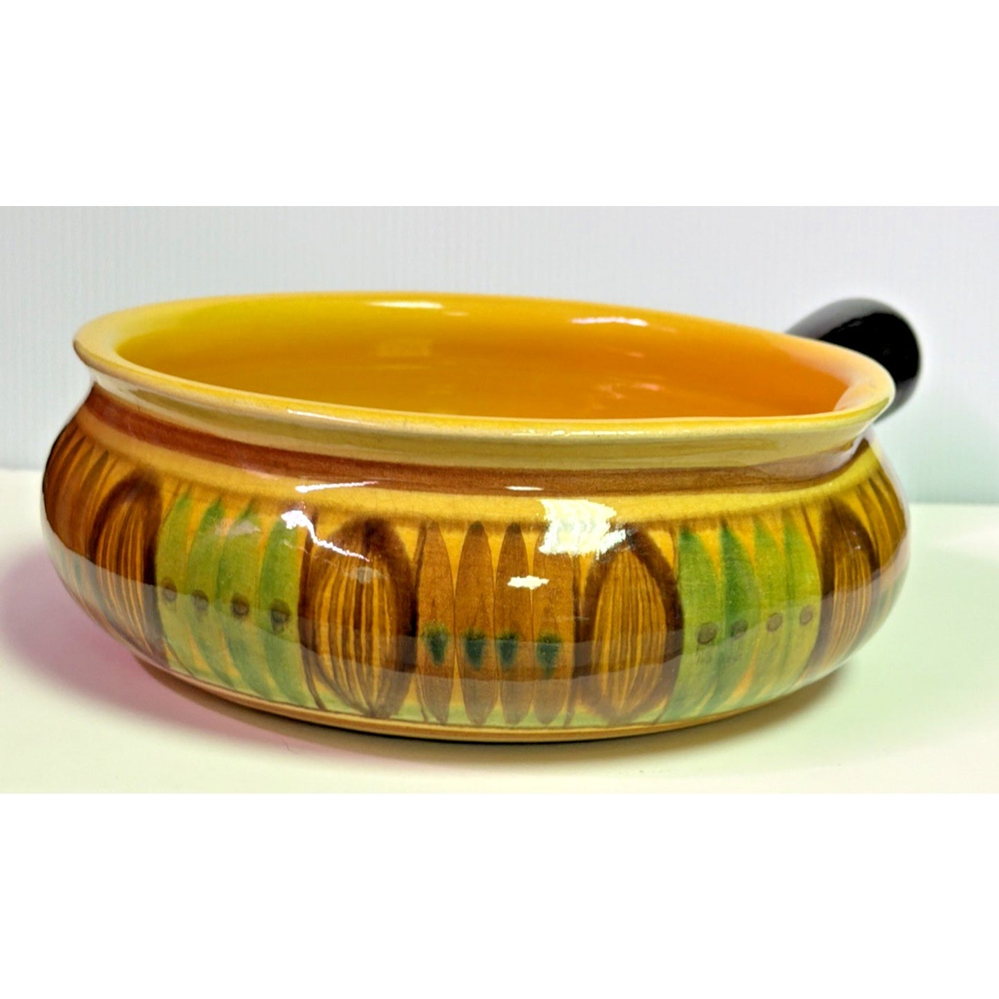 MCM Swiss Stoneware Serving Fondue Pot Skillet Glazed As Is