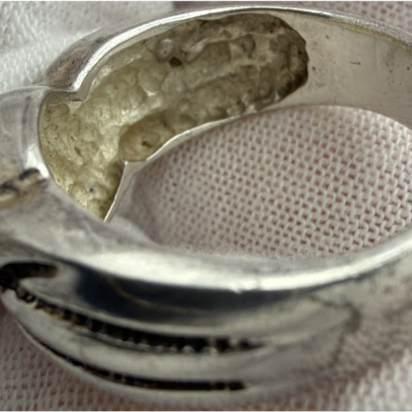 Vintage Sterling Silver Fluted Crossover Knot Ring Sz 8