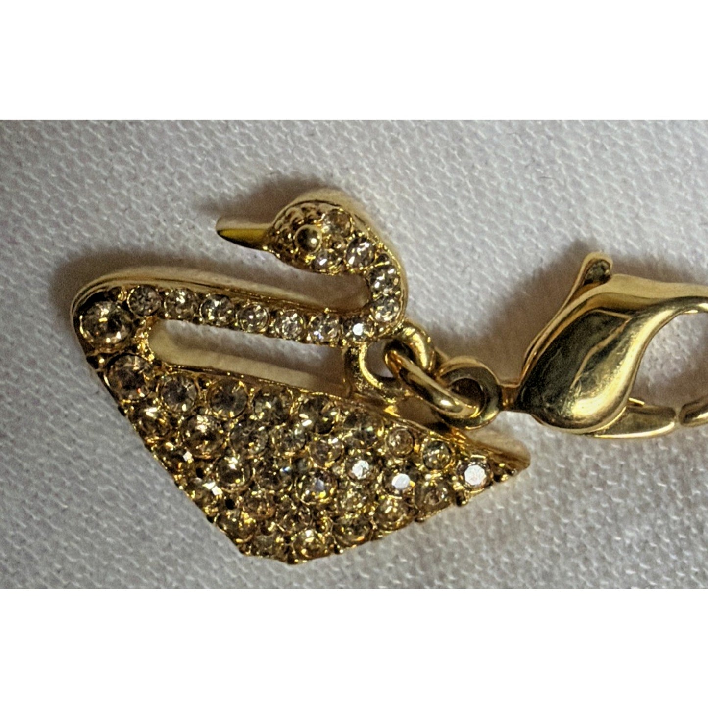 Swarovski Golden Swan Pave Crystal Charm Pendant