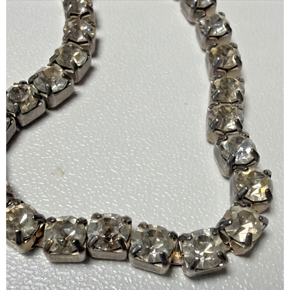 Vtg Rhinestone Tennis Cup Chain Necklace Belt Silver Tone Endless Opera Flapper