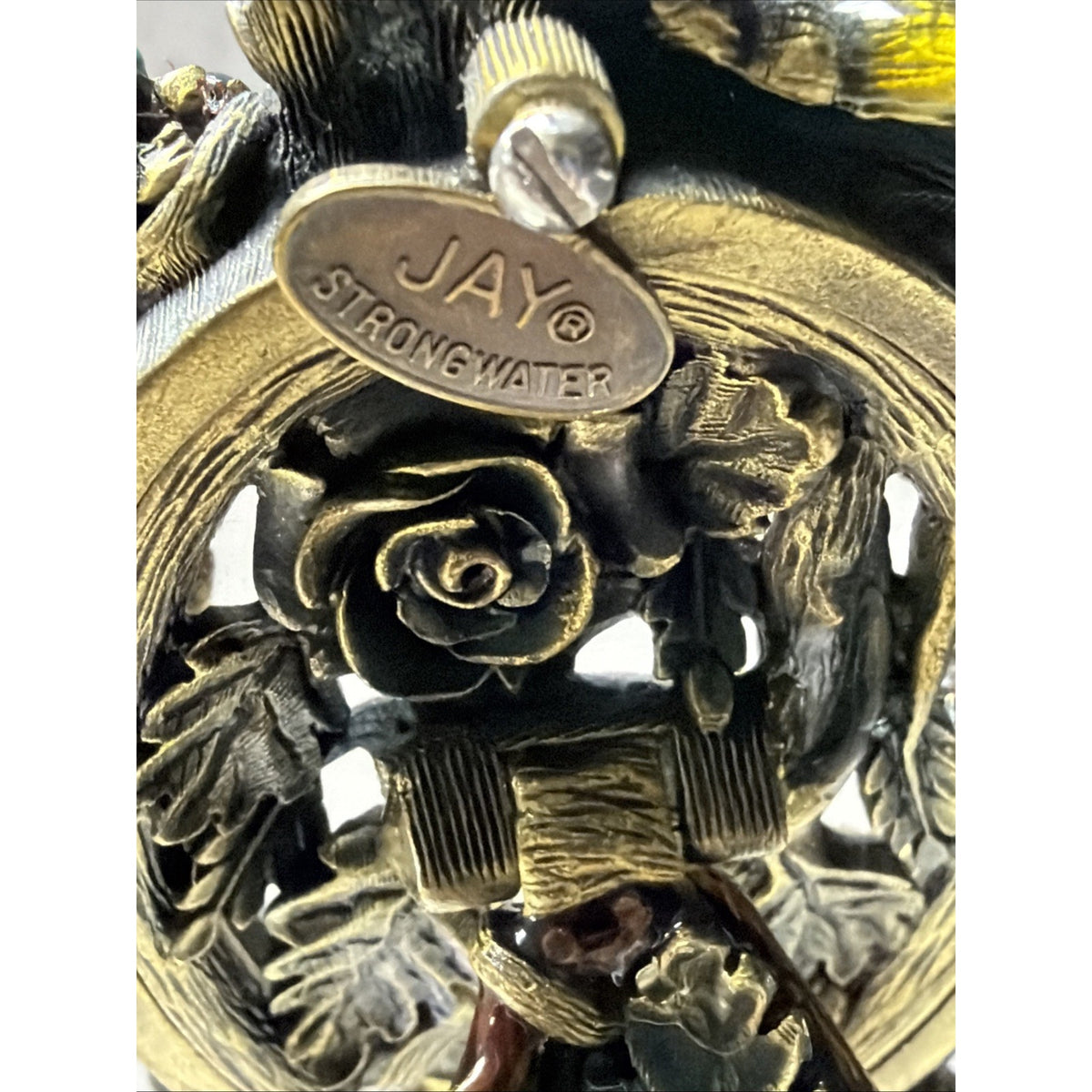 Jay Strongwater Beetle Rose Flora Fauna Picture Frame Swarovski Crystals 5308