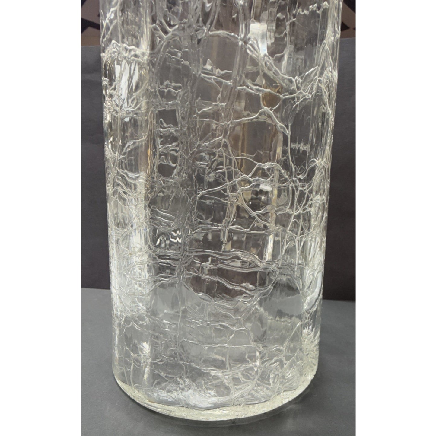 Victorian Kralik Loetz Moser Art Nouveau Glass Pitcher Jug Clear Crackle Ribbed