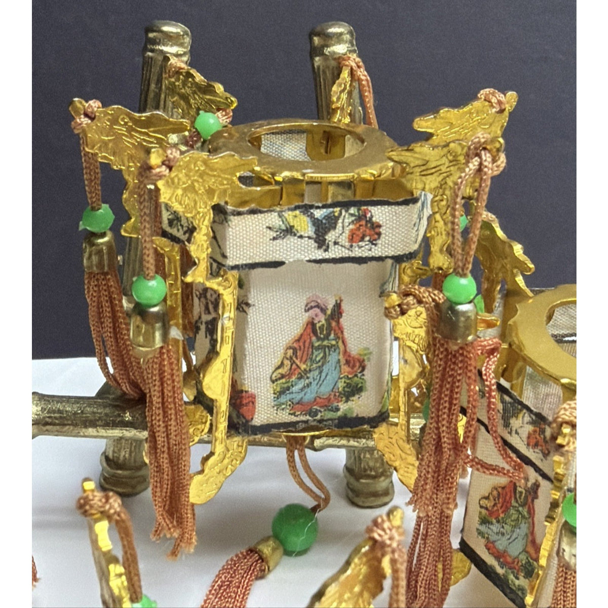 Vtg Lot of 4 Miniature Chinese Palace Lantern New Year Christmas Ornament As Is
