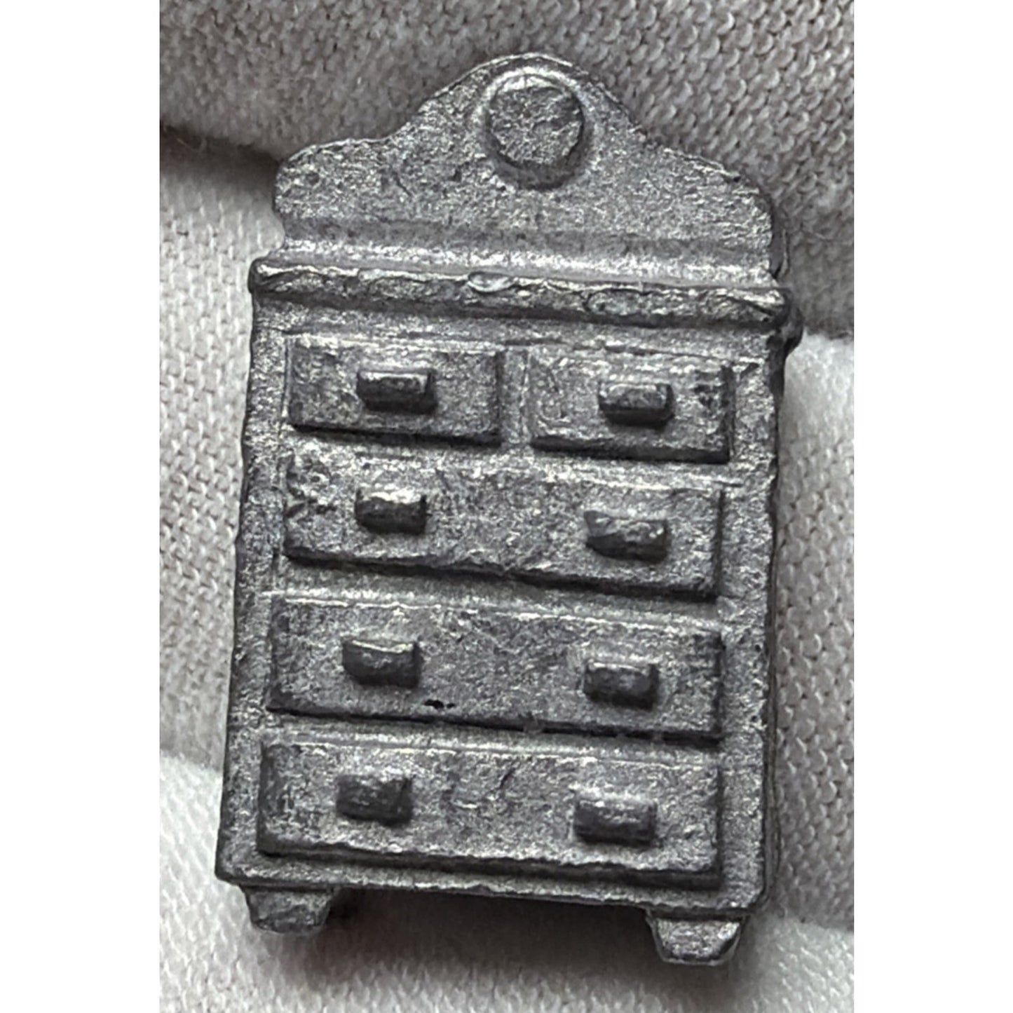 Lot of 6 Pewter Miniature Dollhouse Furniture Bed Couch Table Dresser Chest