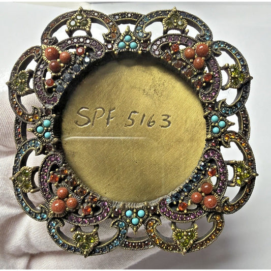 Jay Strongwater Swarovski Jeweled Picture Frame Turquoise Victorian SPF 5163