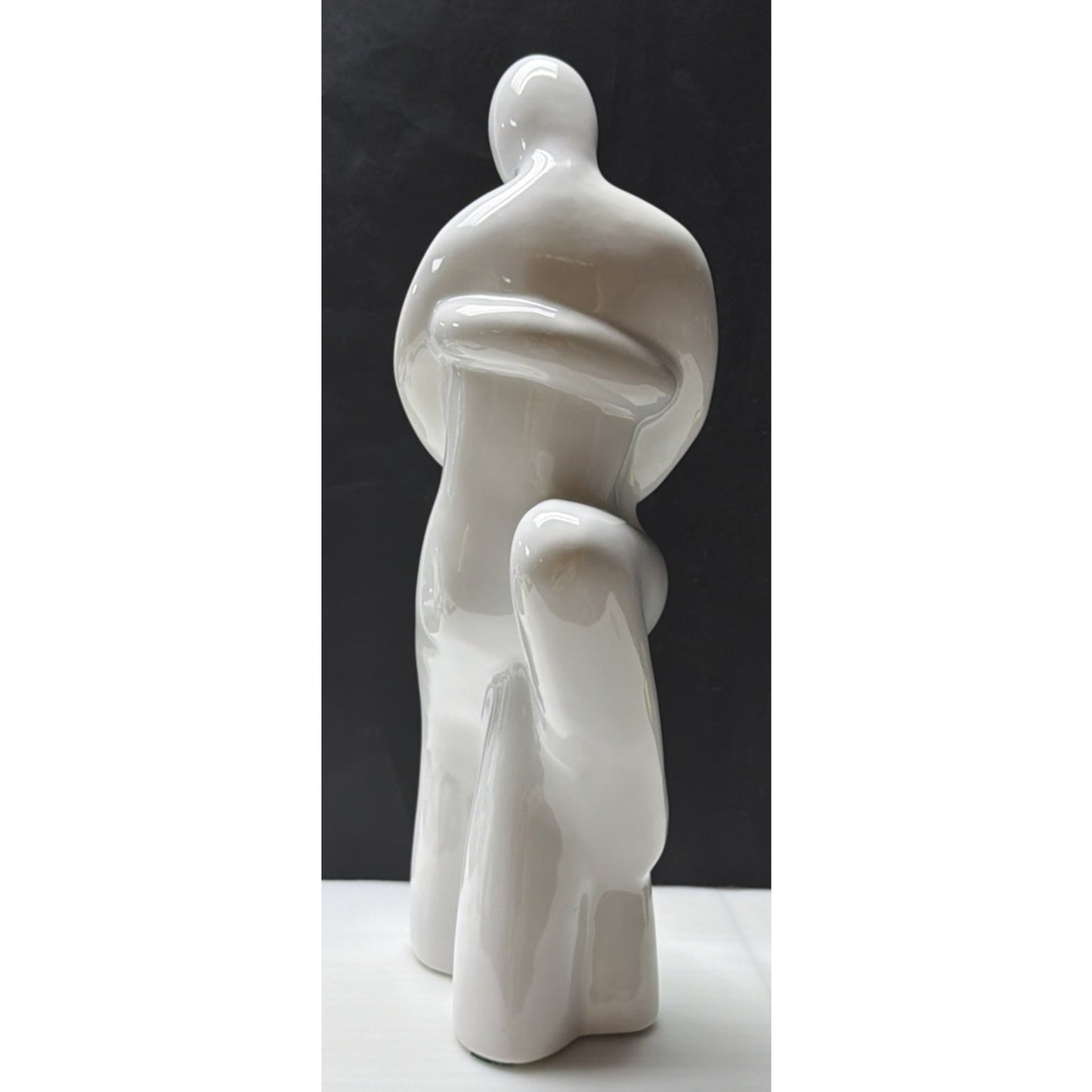 MCM Royal Haeger Ceramic Sculpture Dancing Lovers Embrace White Glaze Large